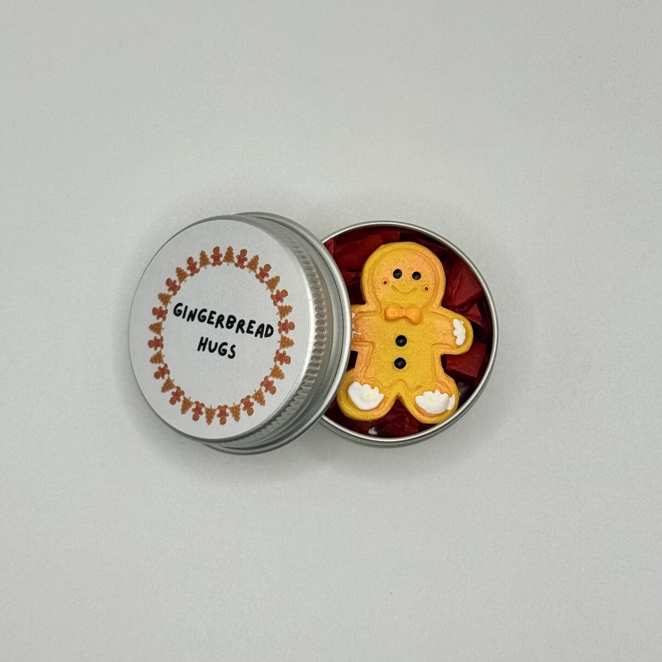 'Gingerbread hugs' gift | Cute minitature gingerbread man presented in small tin| perfect xmas gift - Image 4