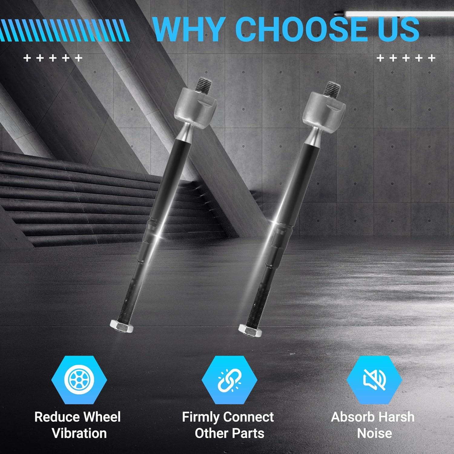 Front End Suspension Kit Compatible With 2012-2019 Ni-ssan Versa/Note, 2015-2019 Ni-ssan Micra Tie Rods Inner and Outer Complete Kit, Tie Rod and Sway Bar