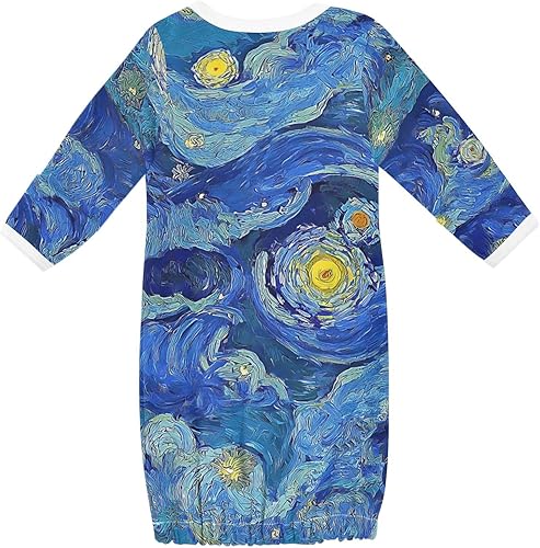 Miniatura 2 de Camisón de algodón de manga larga para recién nacido, para niñas y niños, ropa esencial de 0 a 12 meses