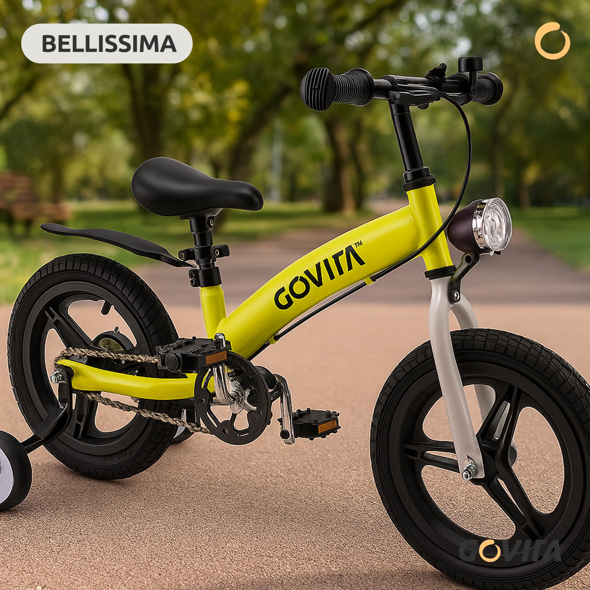 GOVITA Bicicletta Senza Pedali e con Pedali 2 in 1 per Bambini | Balance Bike da 14 Pollici | Bici Evolutiva per Apprendimento Equilibrio e Coordinazione | Freno a Mano, Sella Regolabile