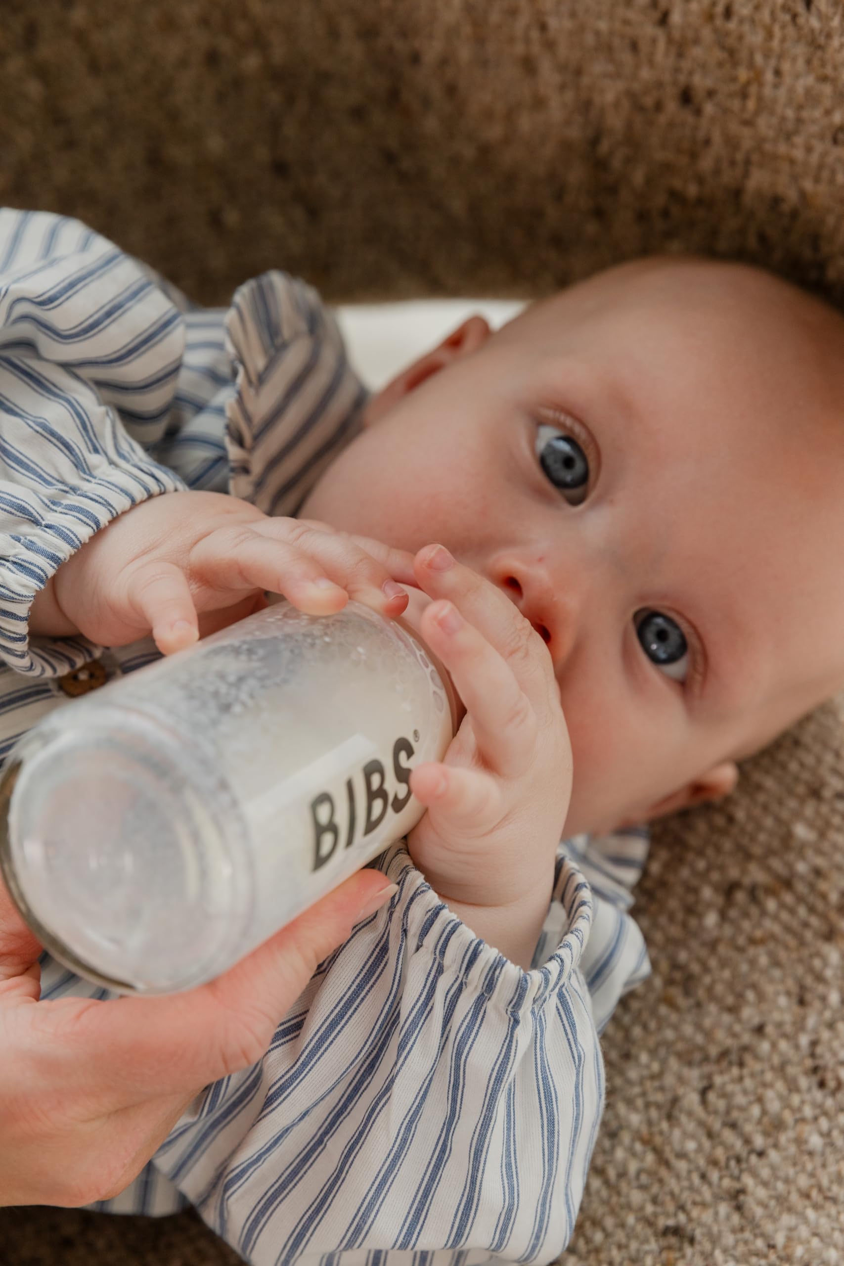 Biberon Baby BIBS 150 ml - Tettarella in lattice di gomma naturale - Anti-coliche, senza BPA, tettarella tonda, flusso lento, leggero e facile da pulire, per neonati 0+ anni - Blush