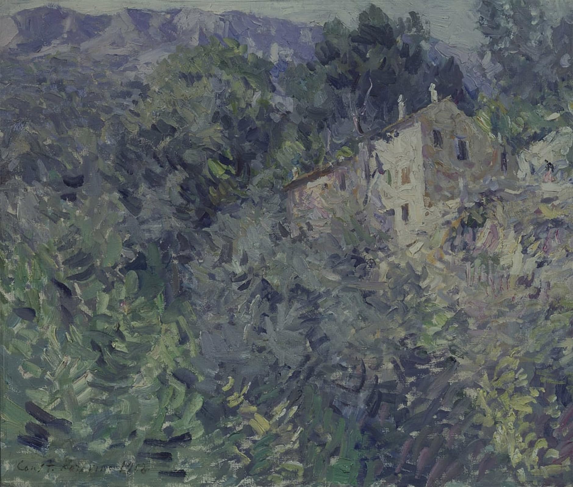 POSTERIIk Vintage Classic Picture Landscape Artwork South France by Konstantin Alekseevich Korovin Portrait Canvas Painting for Office Home Decor 60x90cm