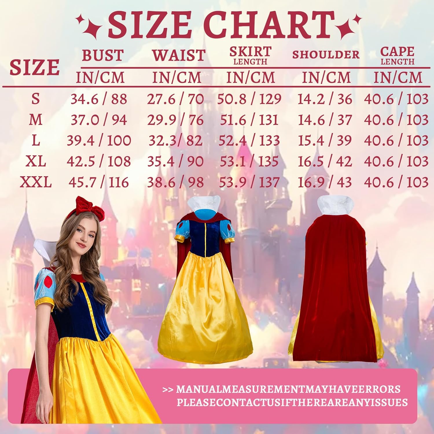 Baycon Halloween Classic Deluxe Princess Costume Adult Queen Fairytale Dress Role Cosplay for Adult - Image 4