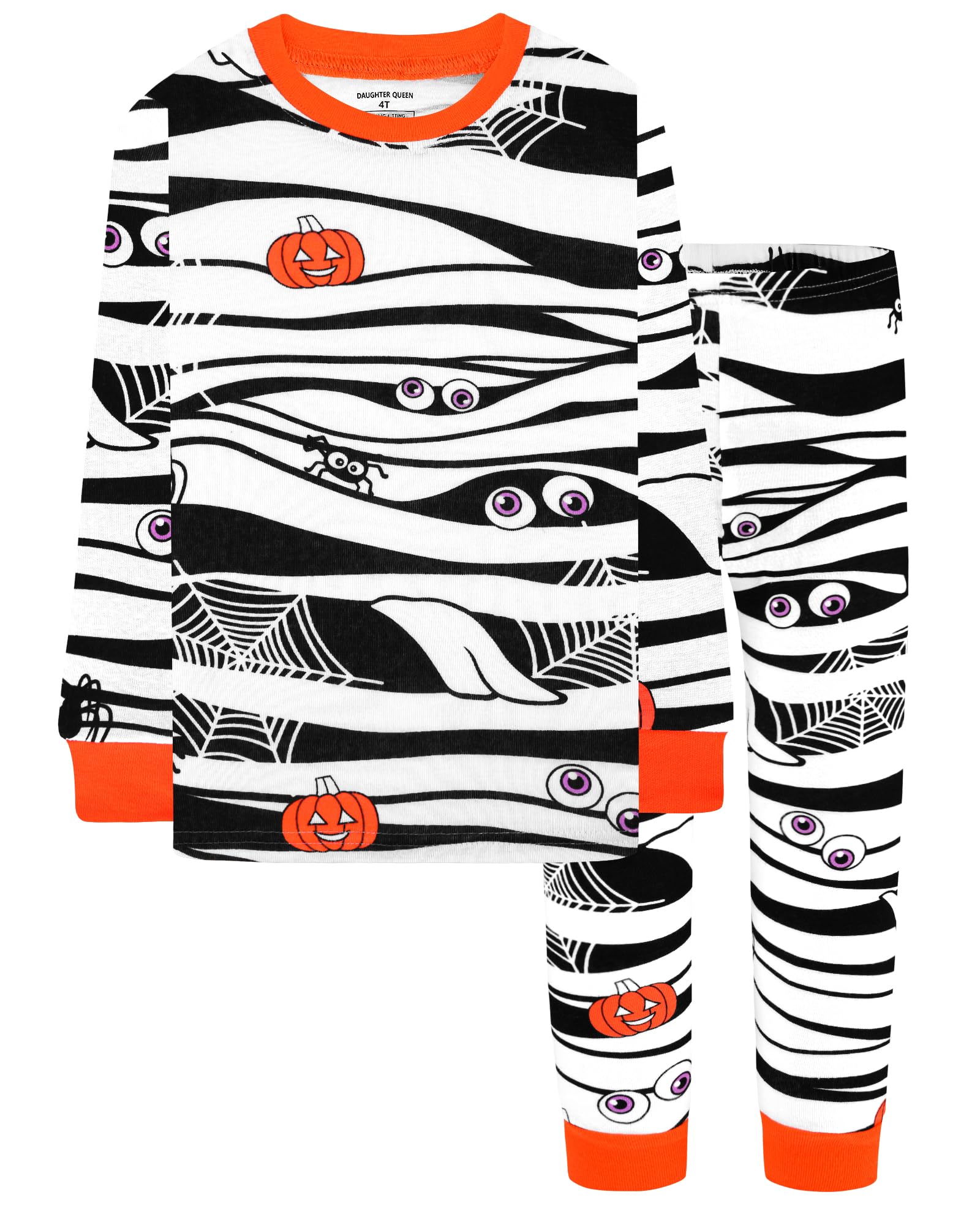 DAUGHTER QUEEN Boys &amp; Girls 100% Cotton Halloween &amp; Christmas PJS 18M-12Y