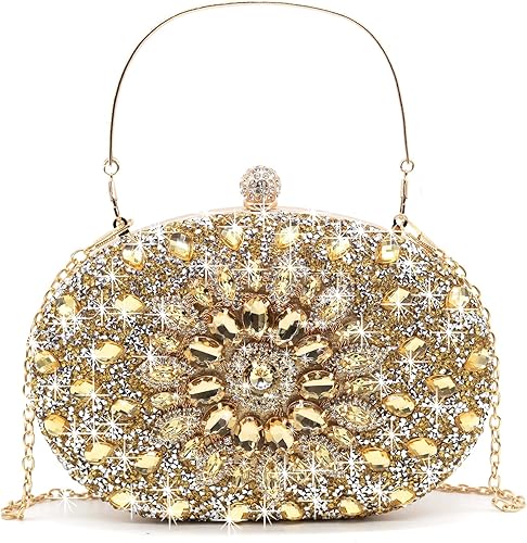 Miniatura 9 de Bolsos de mano de noche con diamantes de imitación para mujer, bolso de mano de boda, bolso de fiesta de novia, diamantes de graduación, bolsos de
