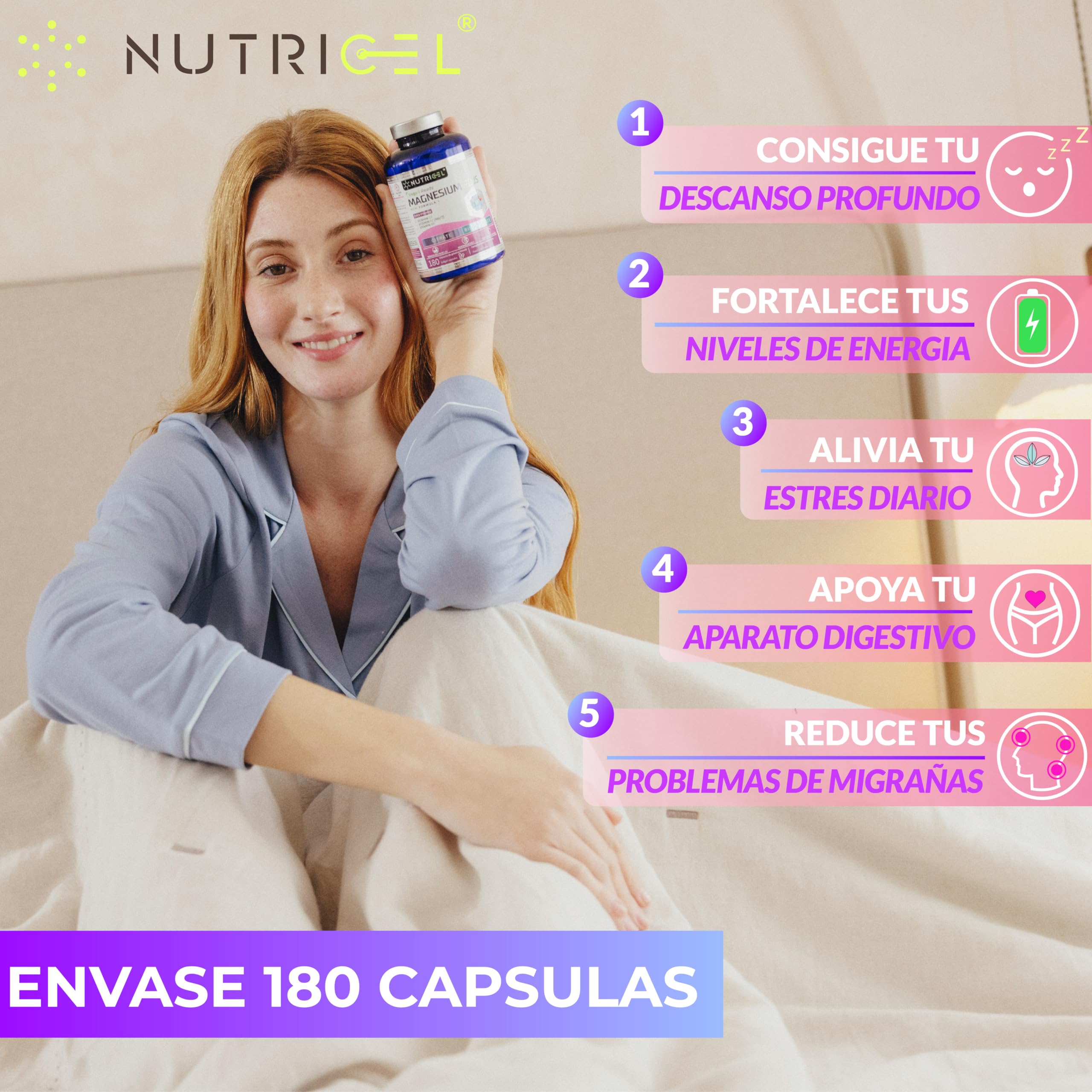 Magnésium Bisglycinate + Citrate - 2177mg - Vitamine B6, D3 et K2 | Fatigue | Magnesium Bisglycinate et Magnesium citrate | jusqu’à 4 mois | 180 Gélules Végétalien (Lot de 2)