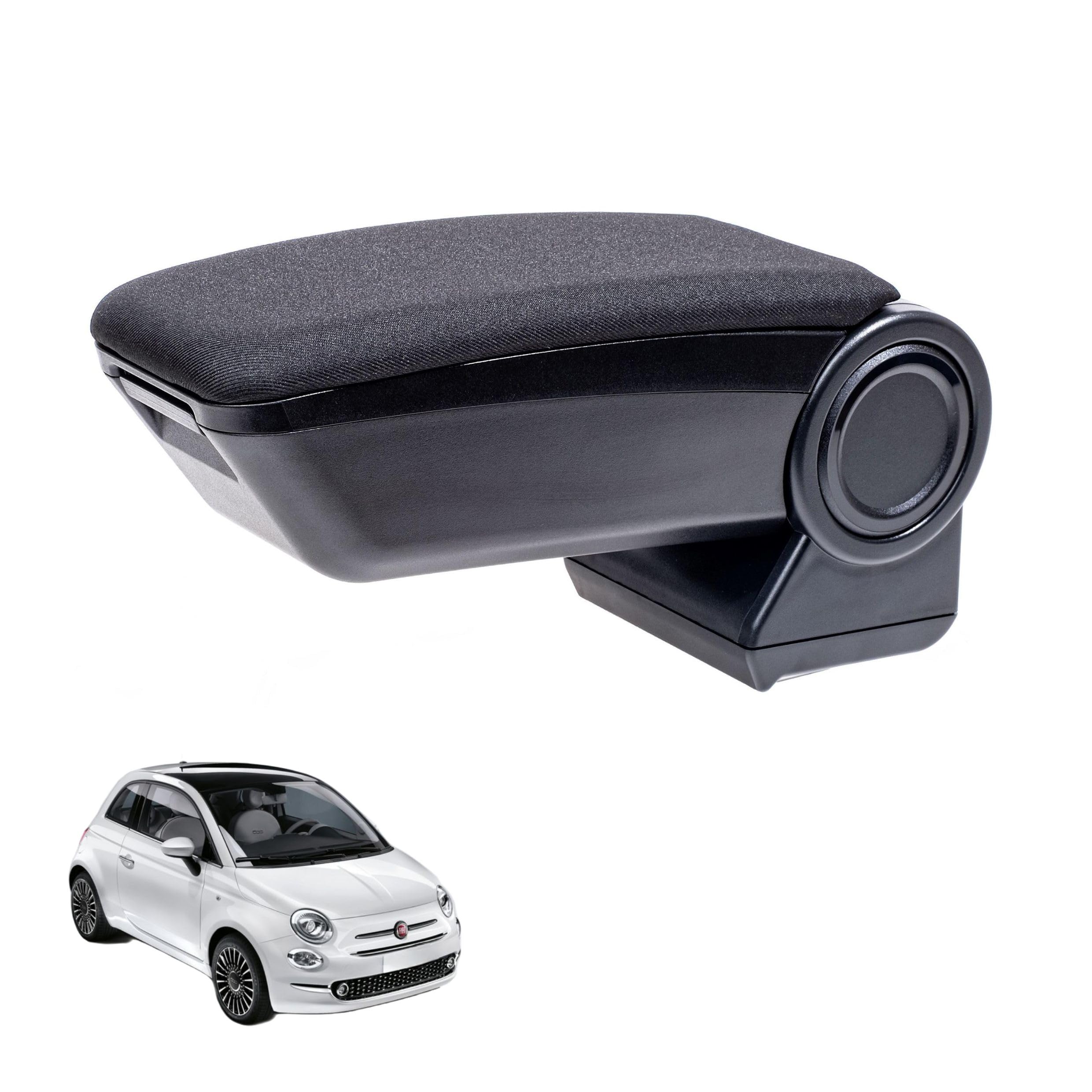 Armster RATI Armsteun Specifieke armleuning zwart 2 voor FIAT 500 (2016-). Met opbergvak en