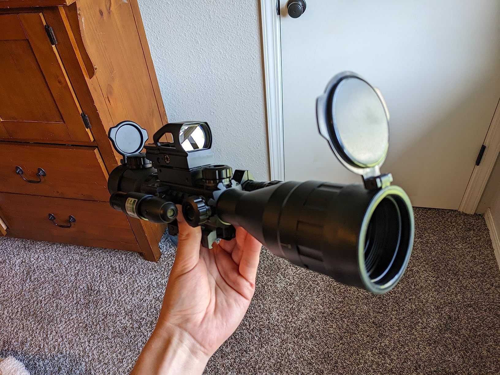 19/mo Finance HIRAM 416x50 AO Rifle Scope Combo with Green Laser