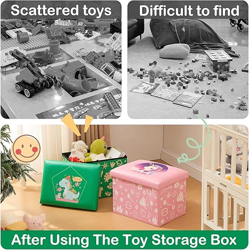 Miniatura 4 de BRIAN & DANY Contenedores de almacenamiento de juguetes, caja de juguetes con tapas para niños, baúl de juguetes organizador de almacenamiento para
