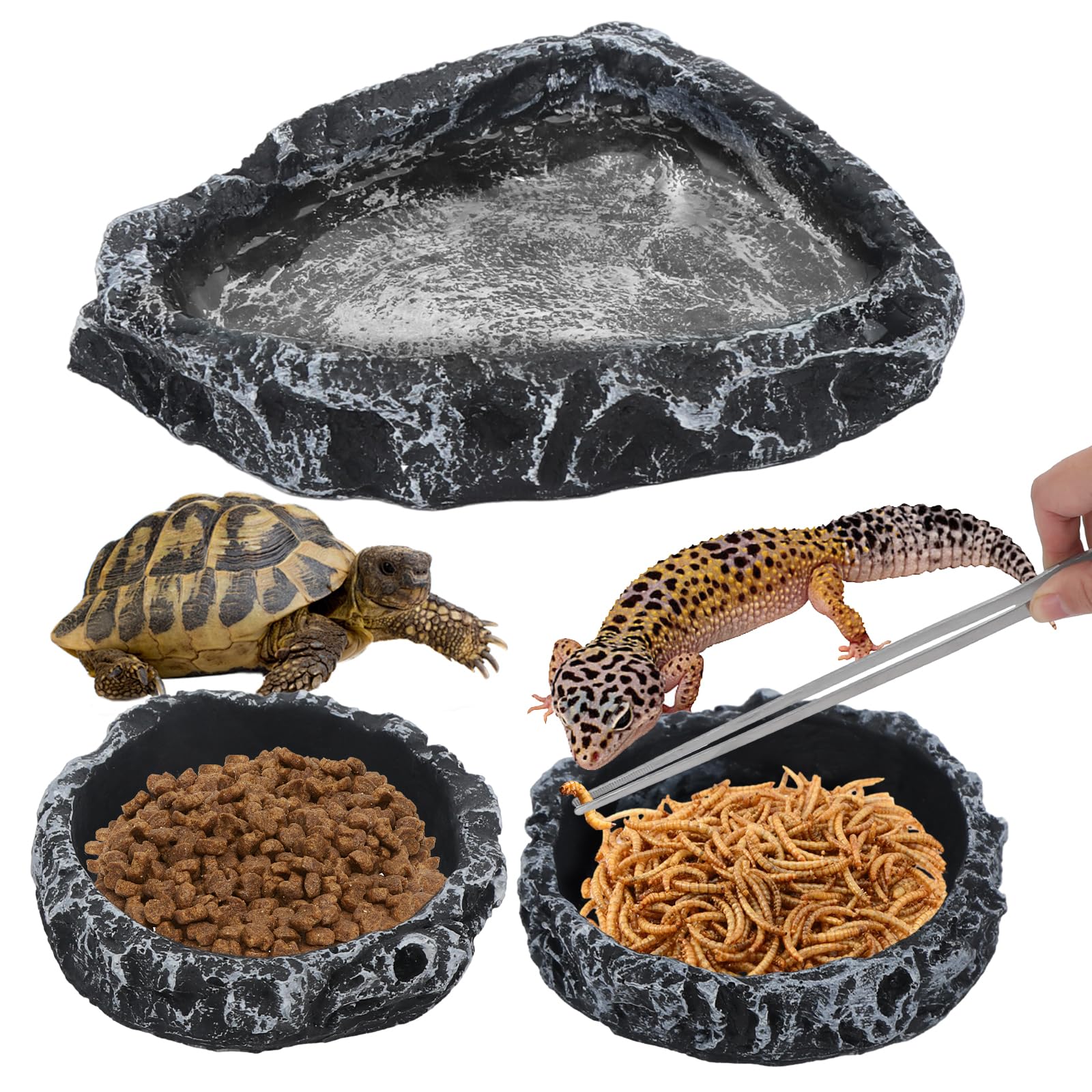 ProRep Plastic Water Dish Bowl For Snakes, Reptiles, Geckos, Lizards, Frogs