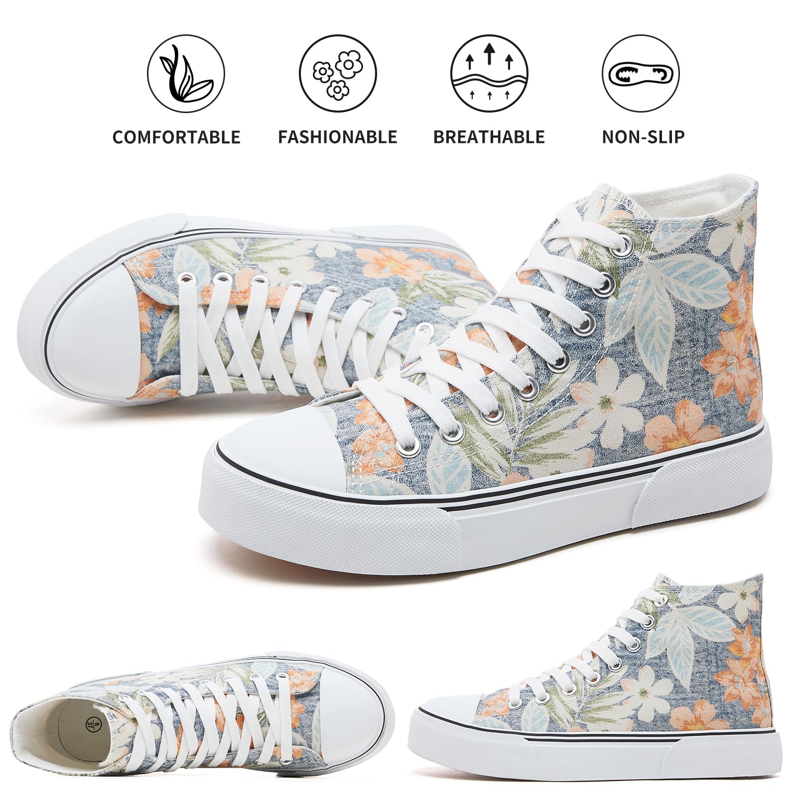 hash bubbie Unisex Fashion High top Sneakers Womens Classic High Tops Canvas Shoes Casual Tennis Shoes for Men