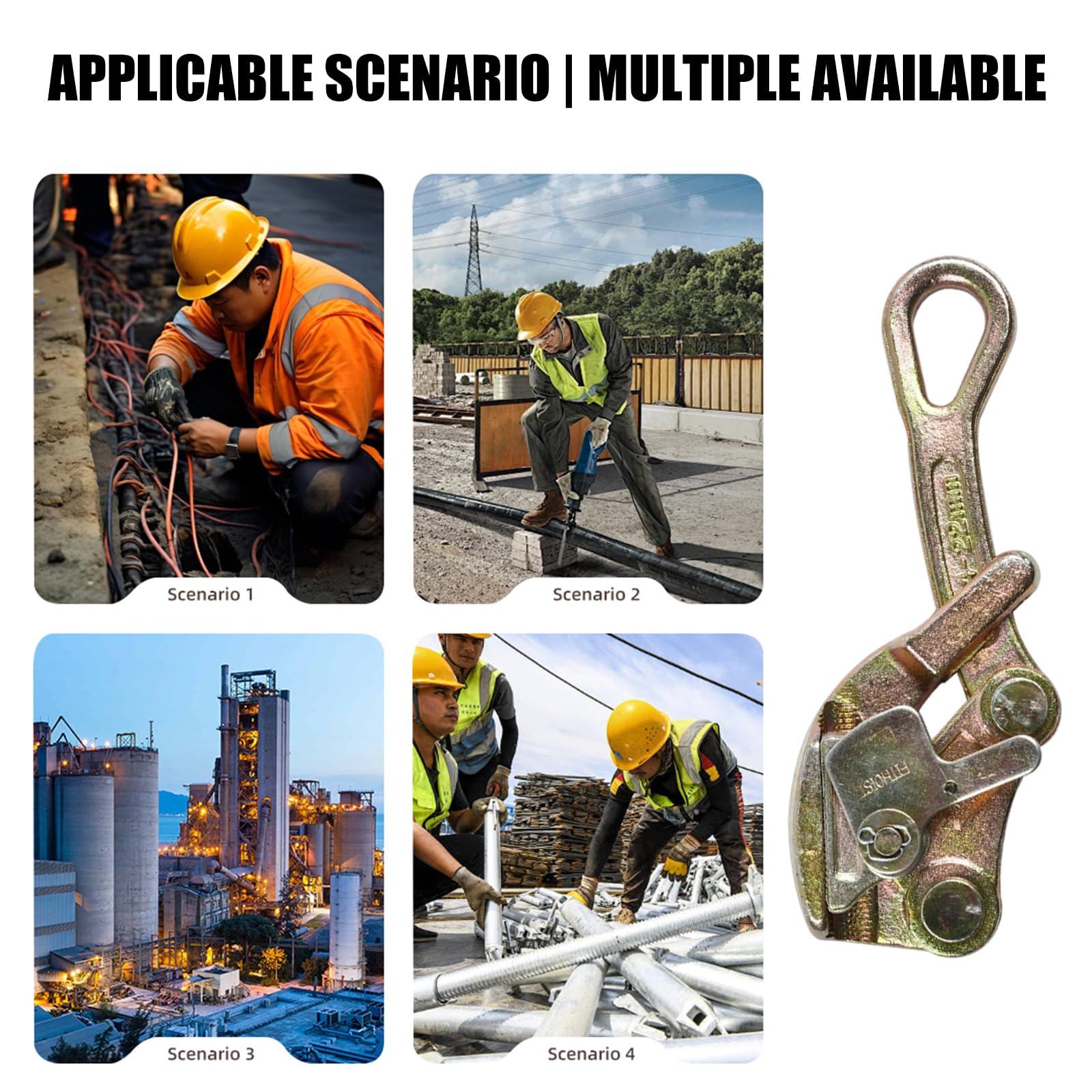 Morsetti multiuso per funi metalliche in acciaio al carbonio, stringicavo ideali per linee elettriche, telecomunicazioni, cavi e varie configurazioni, strumento portatile di tensionamento dei cavi