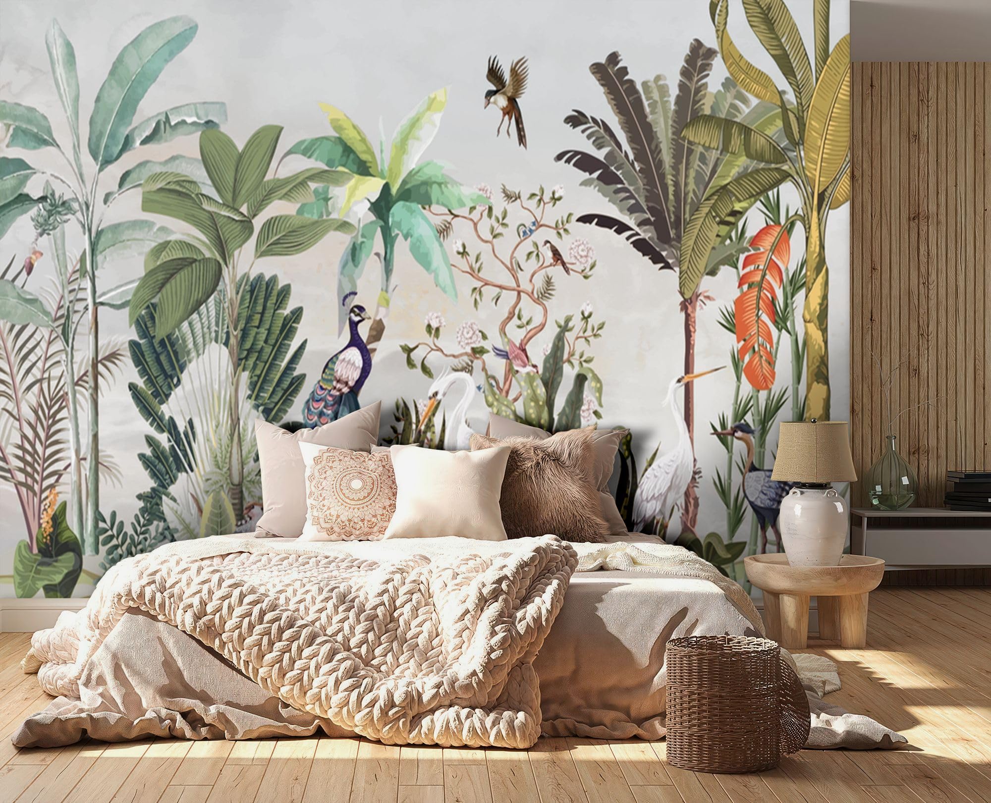 999STORE Tropical Wallpaper Peacock Trees Green Leaves Wallpaper Tropical Wallpapers for Walls (Non8X60361) (B0DB556GTZ) Amazon Price History, Amazon Price Tracker