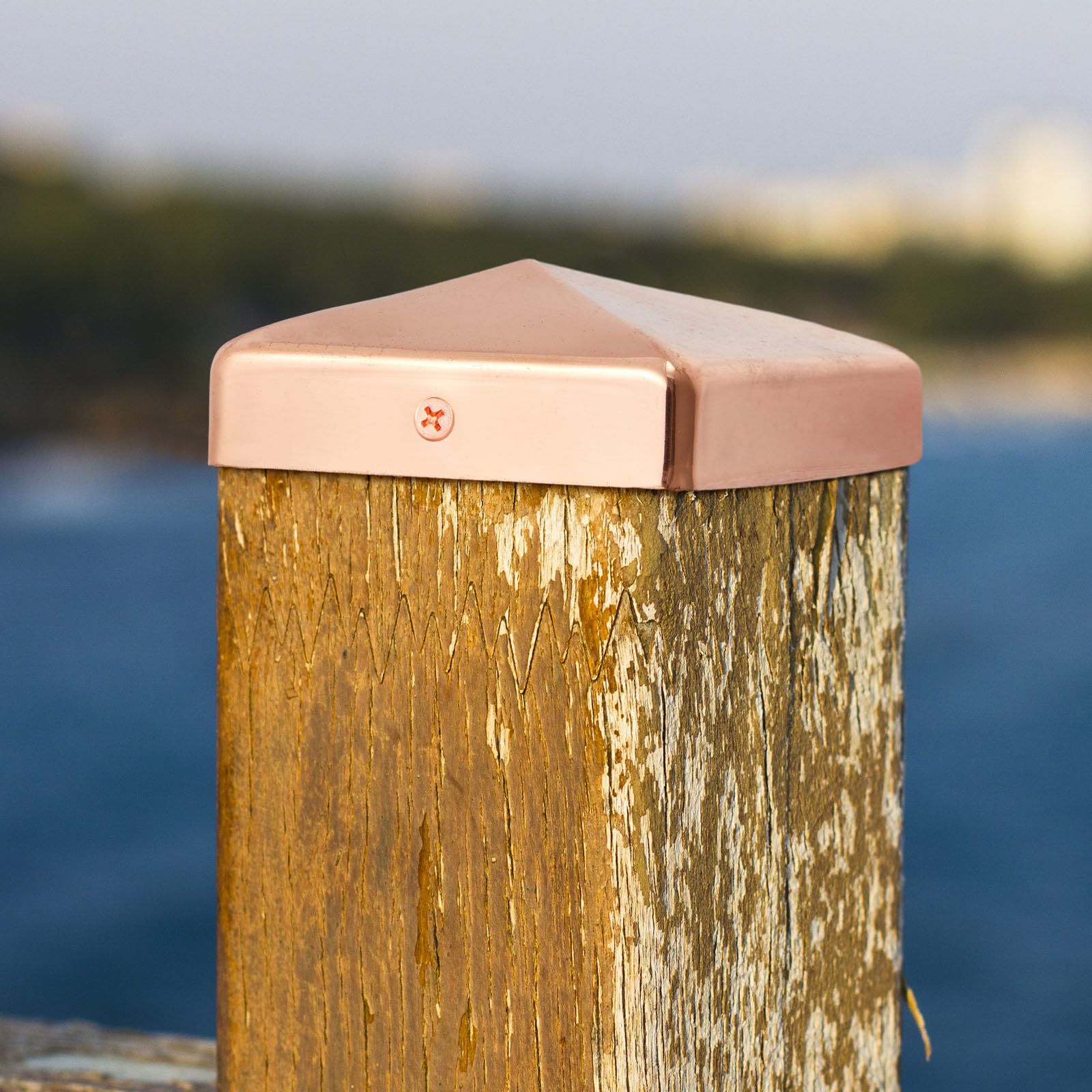 Post Caps 3.5 X 3.5 Tandefio Solid Copper Post Caps For 4x4 Fence Posts ...