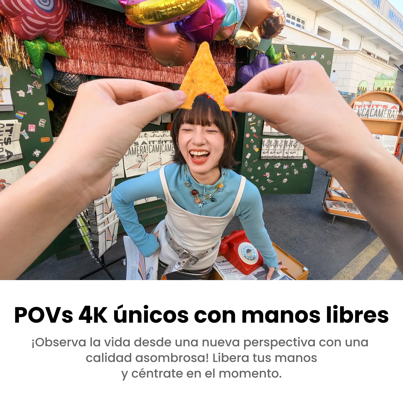 Insta360 GO 3S Paquete Retro Edición Especial 128GB Blanco - Cámara Vlog 4K pequeña, Cámara POV Manos Libres, Filtros Retro, 4K30fps, Batería Extra, portátil para imágenes cotidianas