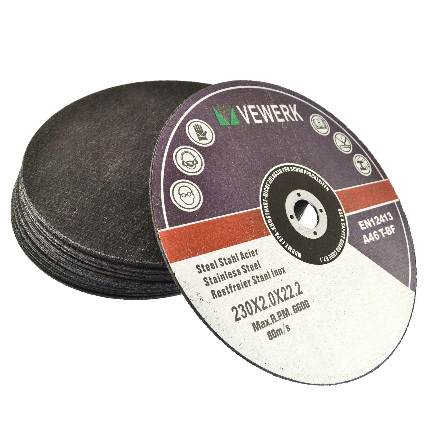 Discos de amolado de 9" de corte de aire herramienta amoladora angular 25pk 230 mm de metal A233