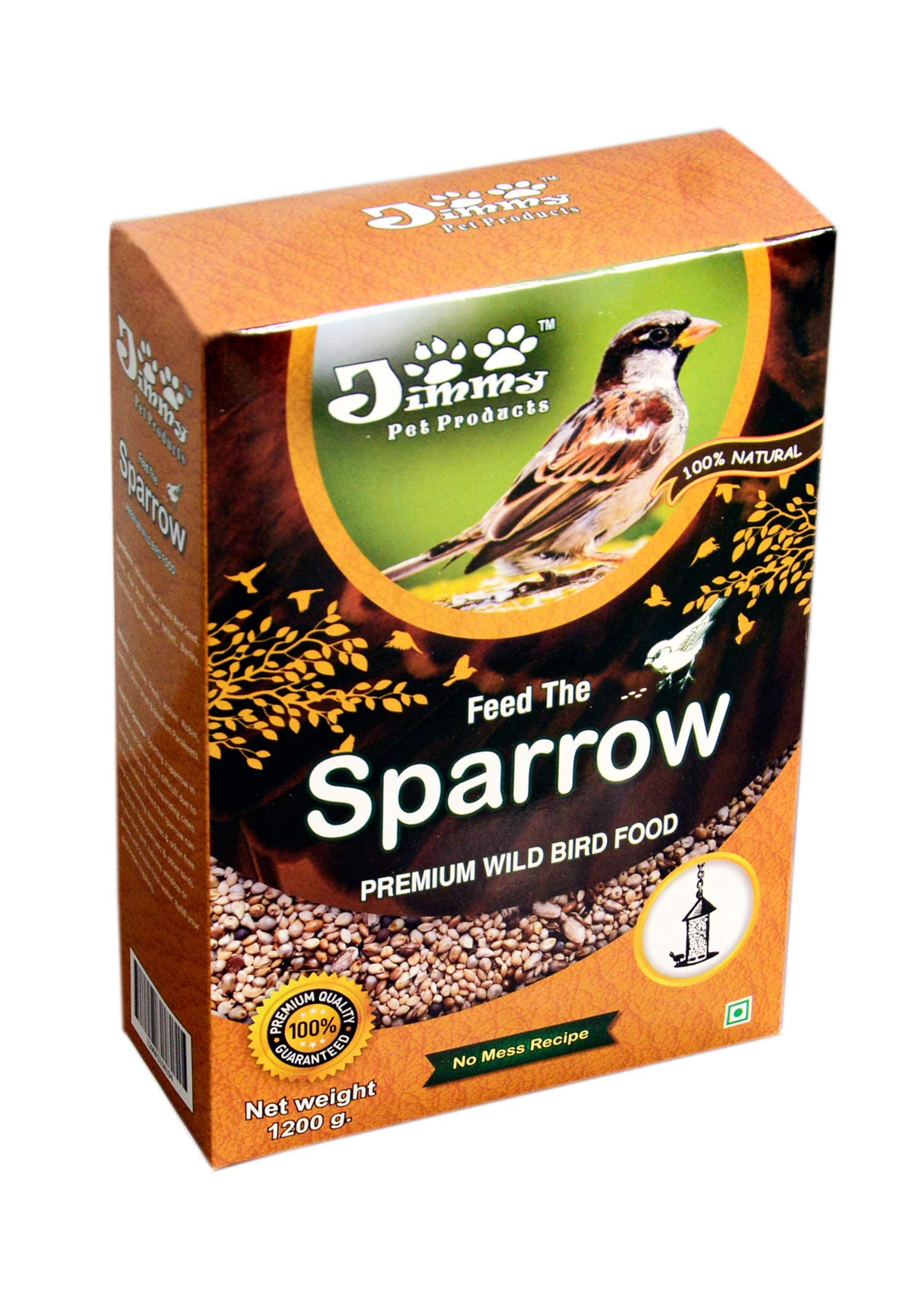 Jimmy Pet Products Feed The Sparrow Wild Bird Small Parakeet Seeds Food Refill for Bird Feeder (1.2 Kg) 2