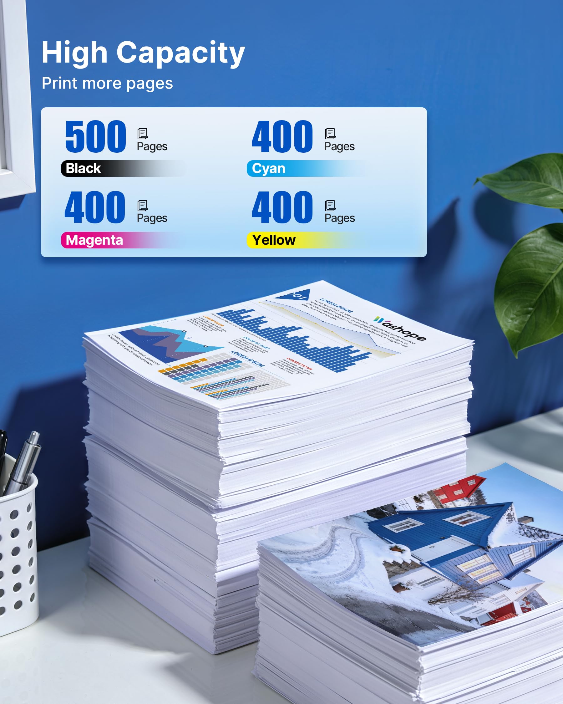 924 Lot de 4 cartouches d'encre de rechange pour HP 924 pour imprimante photo à jet d'encre HP OfficeJet Pro 8120e OfficeJet Pro 8122e 8124e 8132e 8134e 8135e 8130e 8138e 8139e avec puce