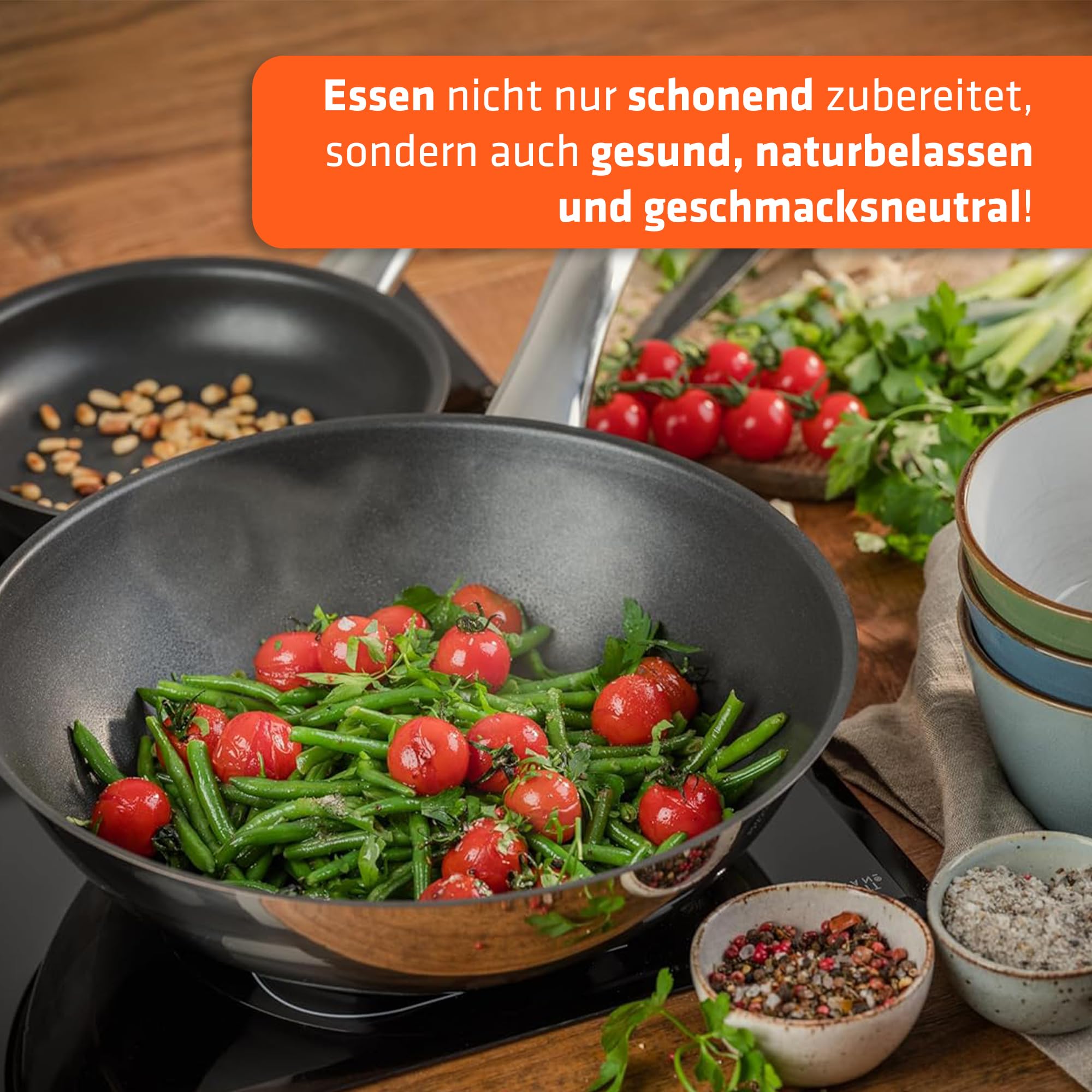 Berndes Bratpfanne 28 cm Napoli – allherdtauglich - langlebiger Antihafteffekt - Edelstahl Pfanne - Quarz-Versiegelung - Kapselboden mit Aluminiumkern - schnelle Hitzeverteilung – ofenfest - PFAS-frei