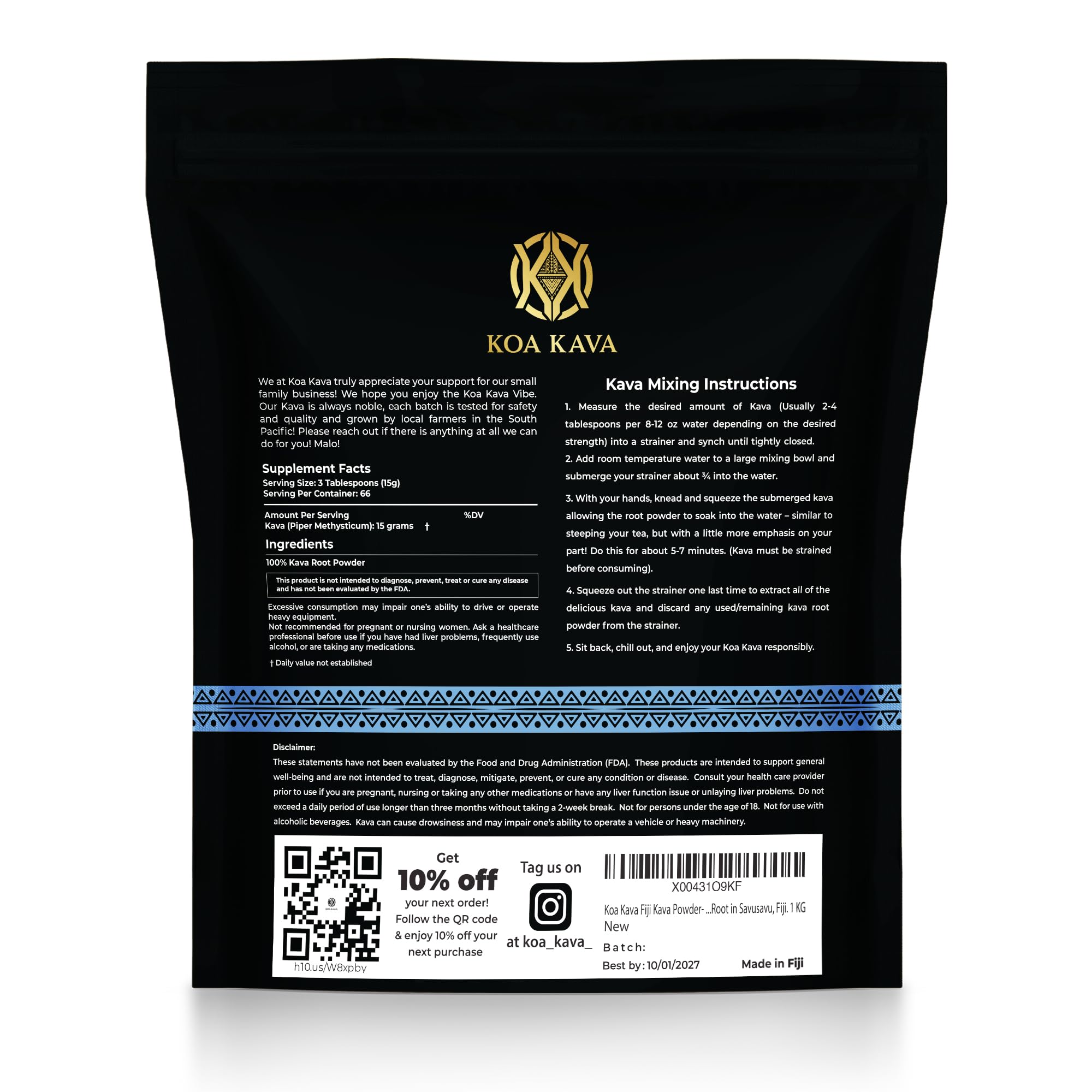 Koa Kava Dokobana Loa Waka Kava Powder 1 KG (2.2 LB) — Amazon image 6