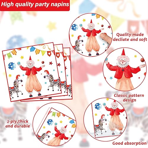 Miniatura 4 de Decoraciones de fiesta temática de carnaval, platos de fiesta de circo, servilletas, carnaval, fiesta de cumpleaños, vajilla de circo, platos de