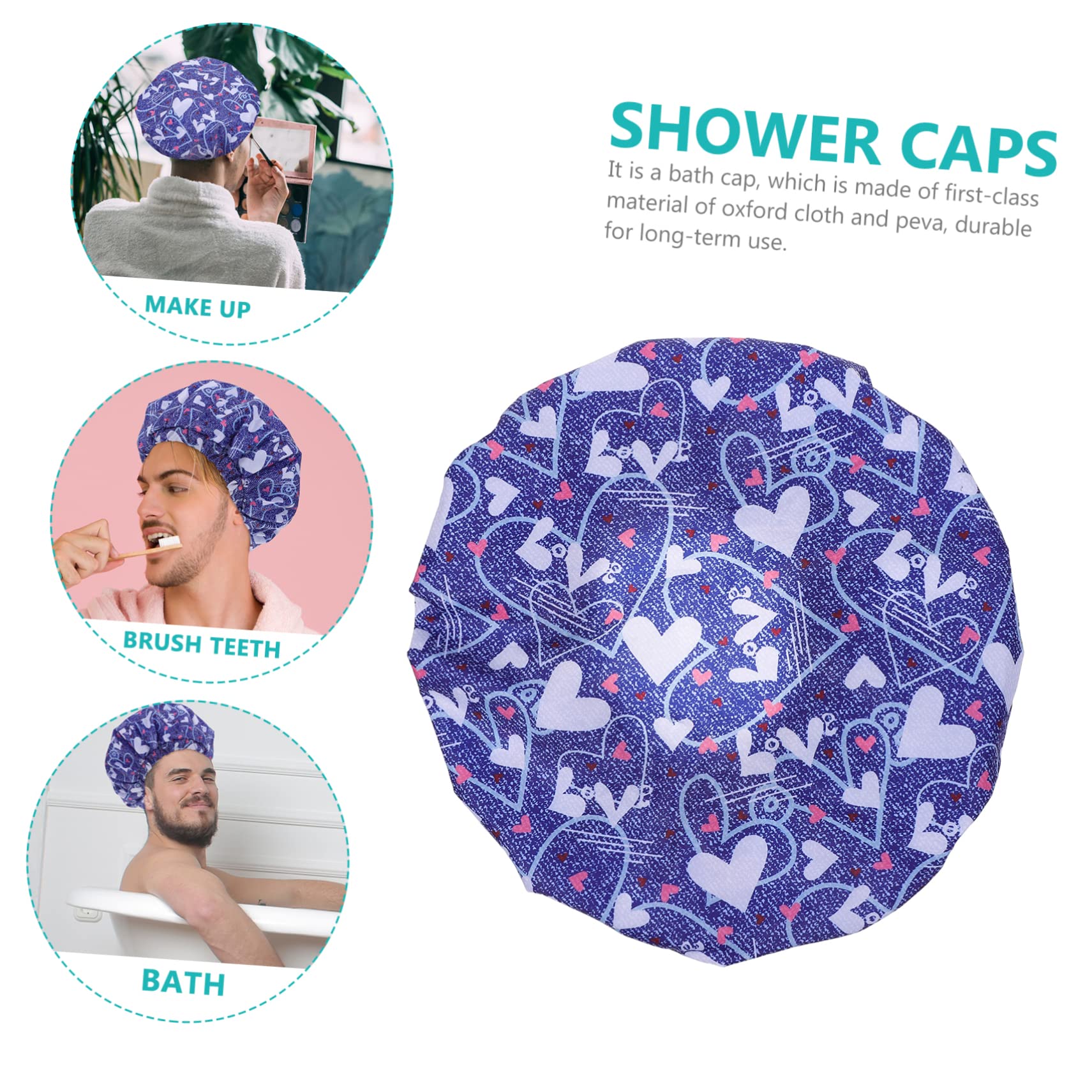 Beaupretty 3piezas Gorro De Para Hombres Sombrero De Baño De Doble Oxford y Peva Diseño Creativo y Práctico Para Cuidado Del Cabello Para y Spa