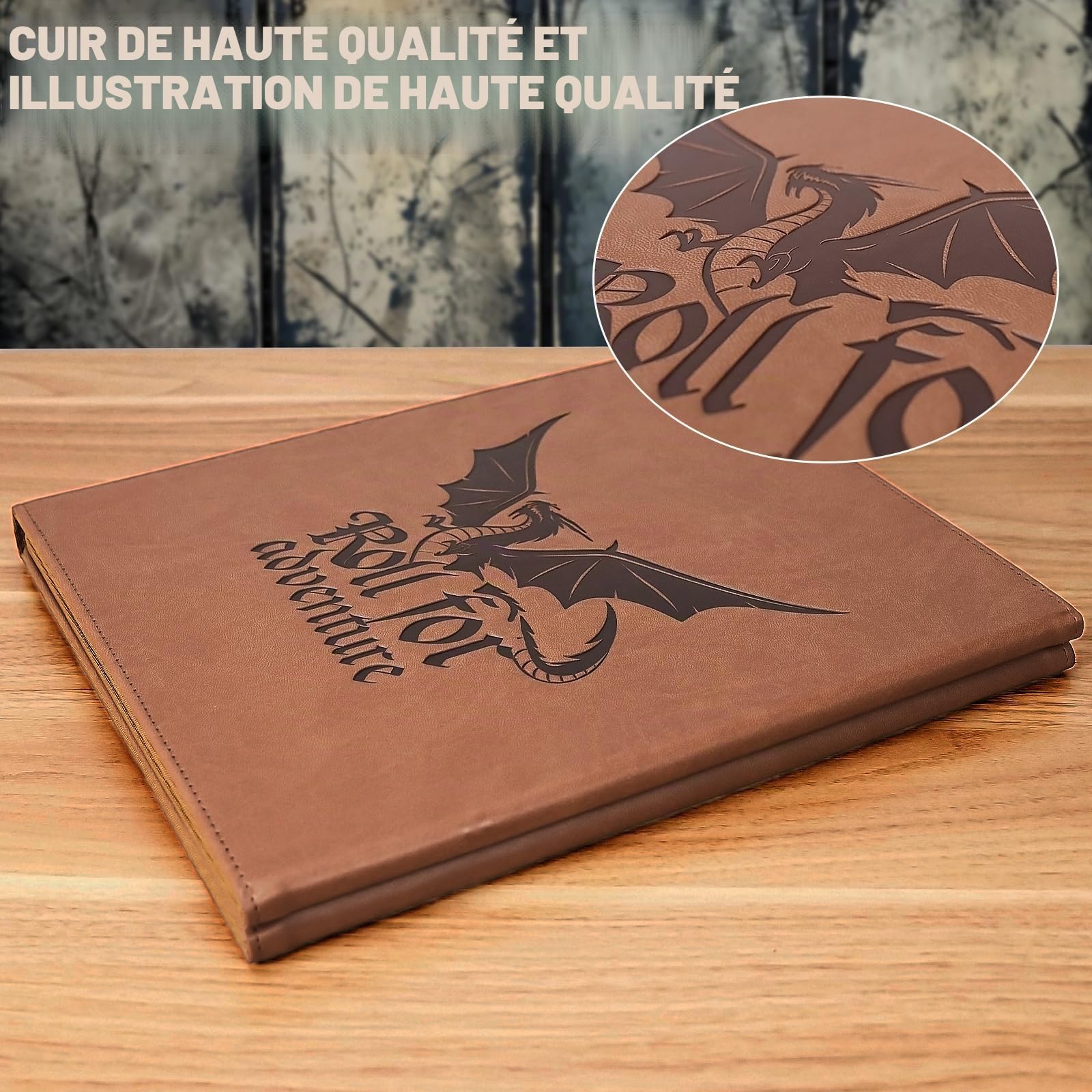 DND DM Screen 5e Dungeon Master Screen, Deluxe Leather 4-Panel Customizable Magnetic Panel Game Master Screen, donjons et Dragons, Accessoires de Jeu de rôle de Table