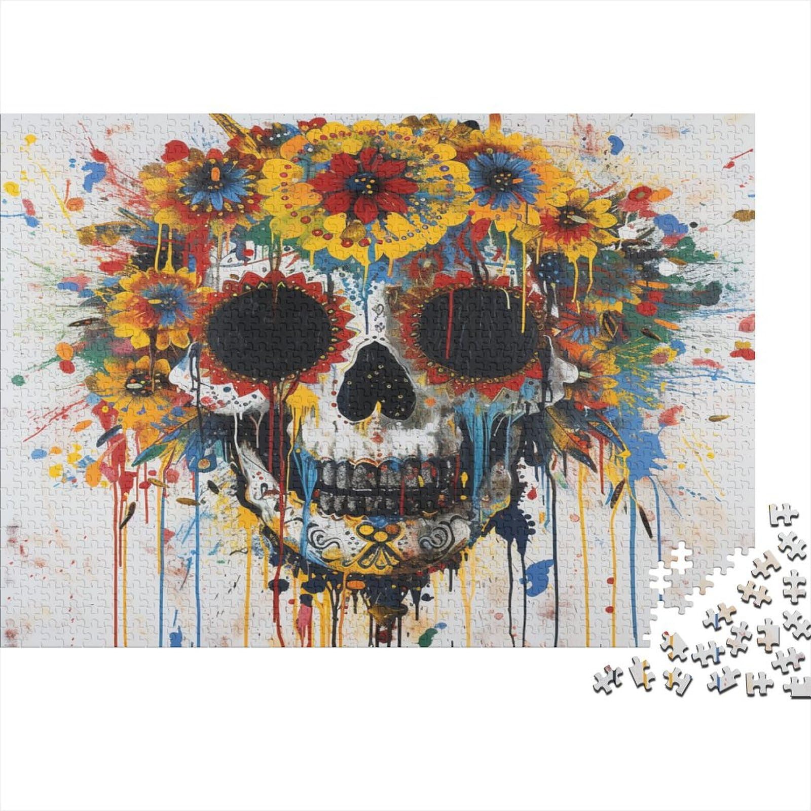Czaszka Puzzle 1000 sztuk Puzzle 1000 sztuk dla dorosłych Edukacja Puzzle Wymagająca gra dla dorosłych Dekoracja domu 1000 sztuk (75 x 50 cm)