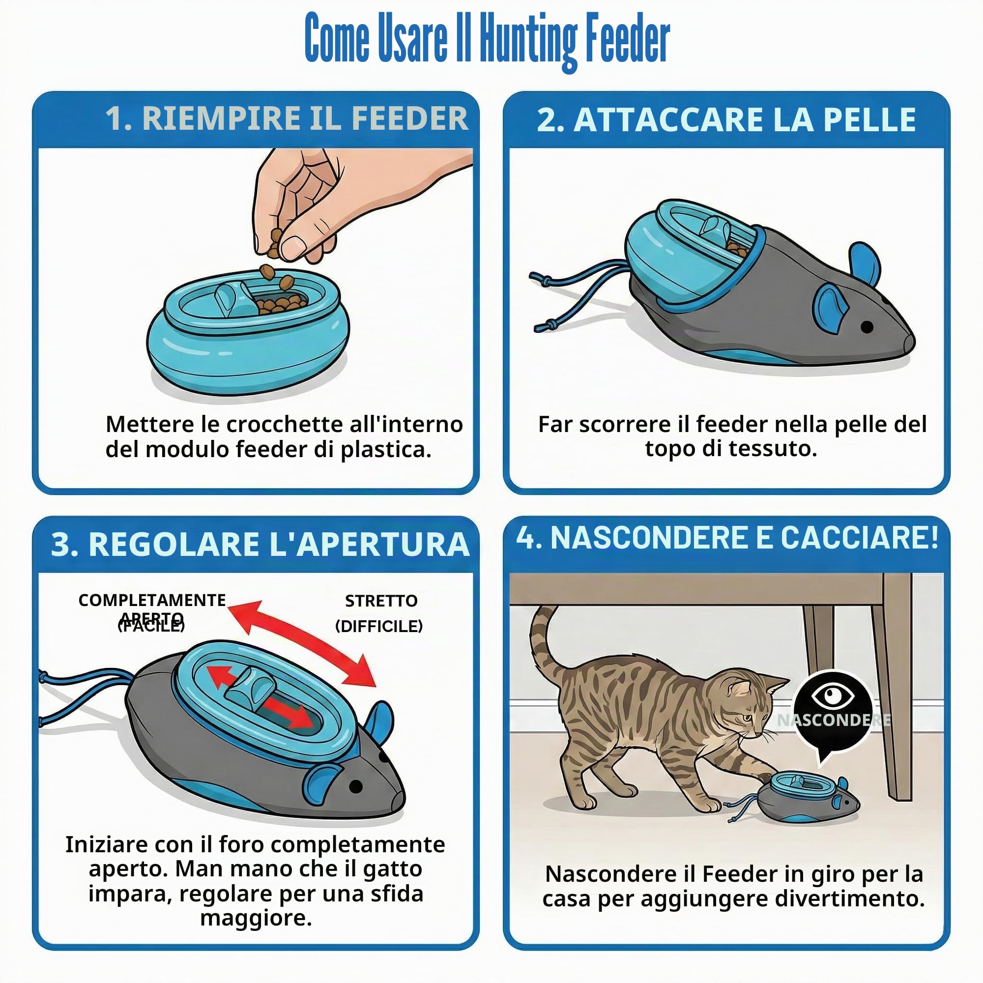 Doc & Phoebe - Mangiatoia interattiva per gatti da caccia, taglia unica