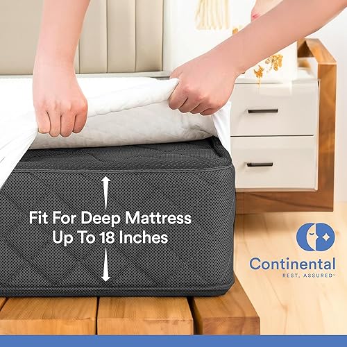 Miniatura 4 de Continental Bedding Sábanas protectoras de colchón tamaño Queen  Funda de colchón acolchada  Cubrecolchón de algodón premium de hasta 18 pulgadas de