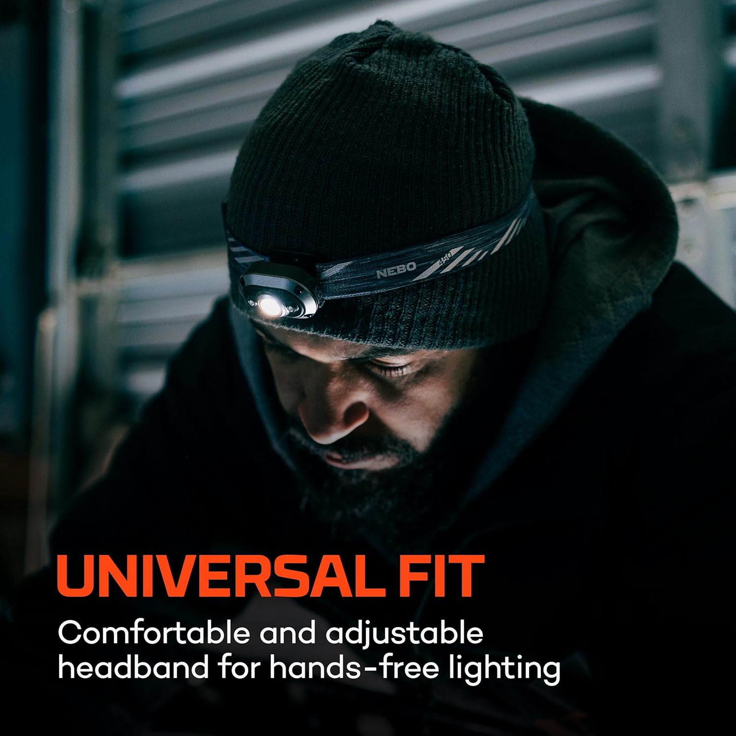 NEBO MYCRO 450 Rechargeable Headlamp | 450 Lumens, 6 Light Modes, Water Resistant, Detachable Hat Clip, Super Bright Head Lamp for Camping & Hiking, Includes USB Charging Cable — Gray