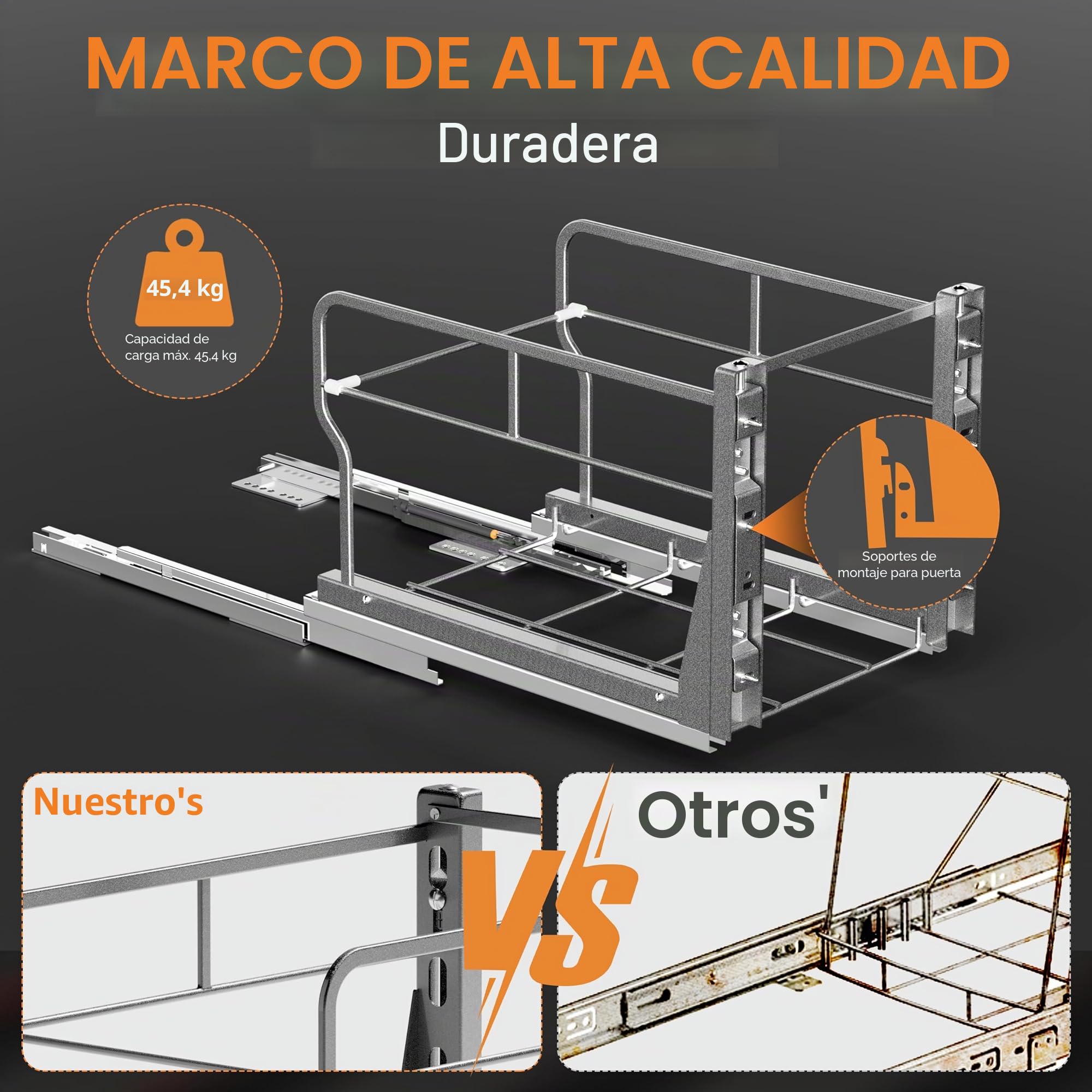 YJHome Cubo de basura extraíble con deslizadores de cierre suave, kit de cubo de basura debajo del gabinete con kit de montaje en puerta, requiere una apertura mínima de 12 pulgadas de ancho x 18