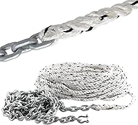 Vista 1 de Five Oceans Cadena y cadena de anclaje de molinete, cuerda de anclaje empalmada a mano y kit de cadena, cuerda de nailon de 3 hebras, cadena