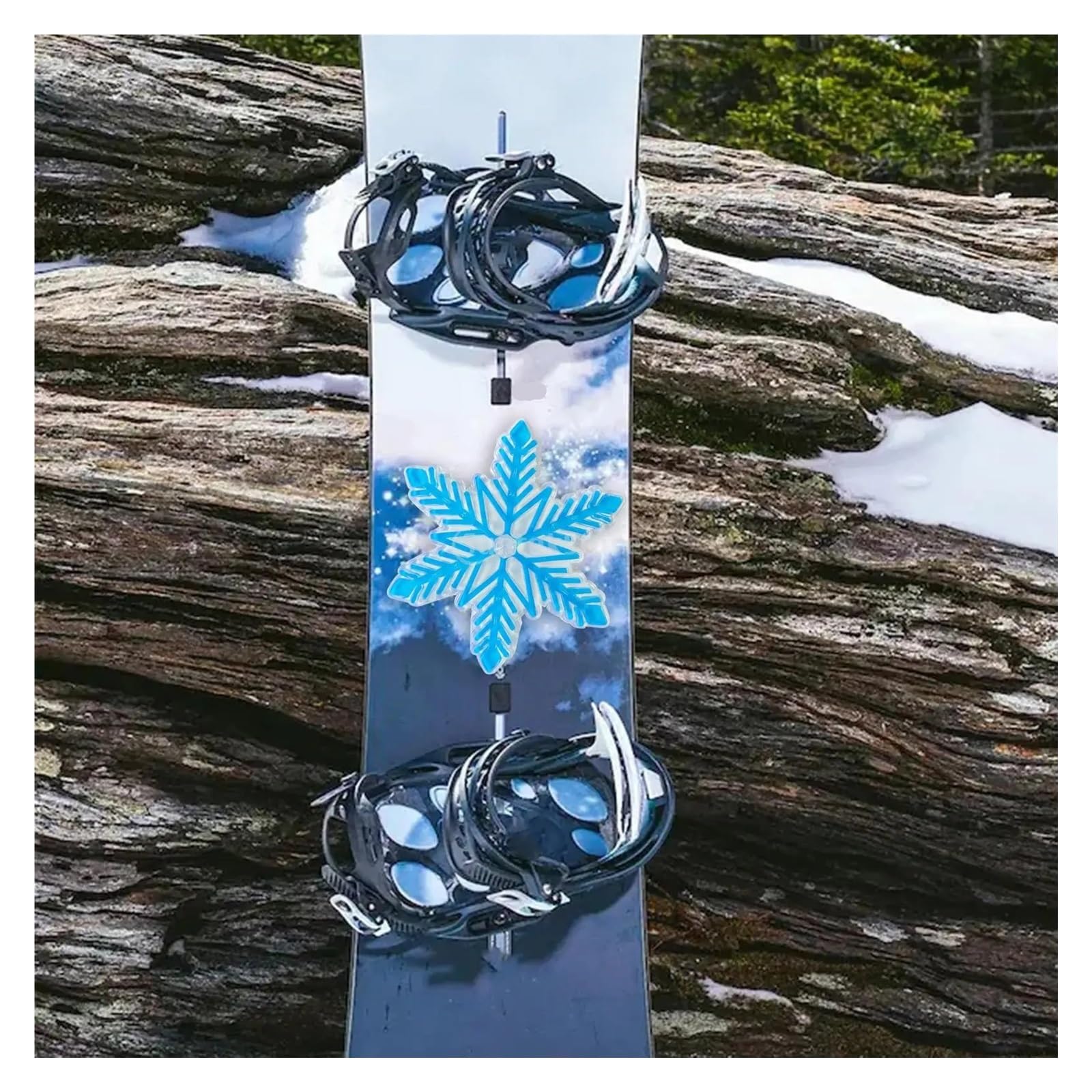 Coussinets pour Planche à Neige Tapis de Snowboard 3D en PVC antidérapant, Motif Flocon Neige, for Une Meilleure adhérence, léger et Exquis