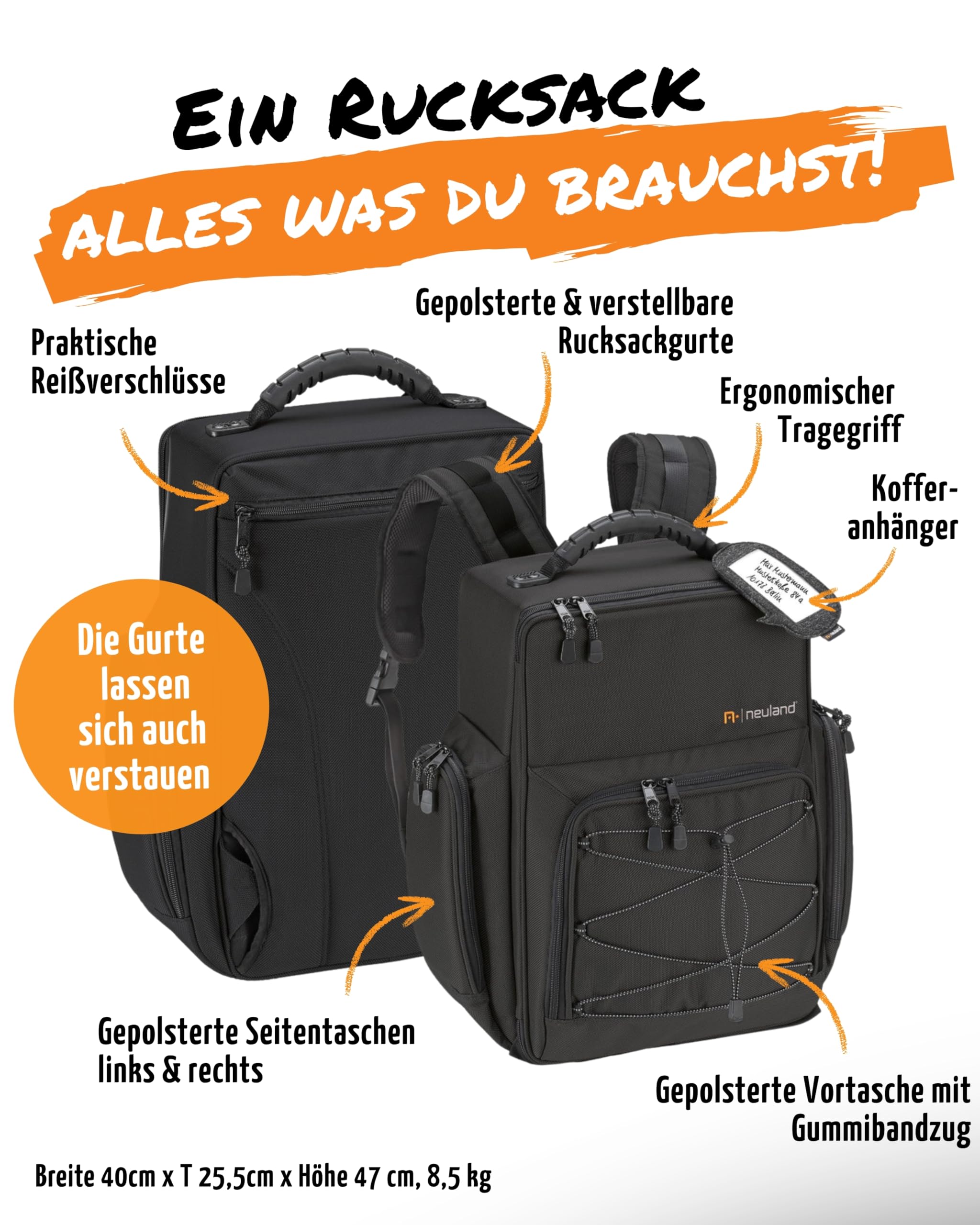 Neuland Novario® WorkPack Stick-It Moderationskoffer mit Inhalt I Präsentationskoffer mit 900 selbstklebenden Moderationskarten, 73 Flipchart Markern & Aufbewahrungsboxen I Koffer & Flipchart Zubehör