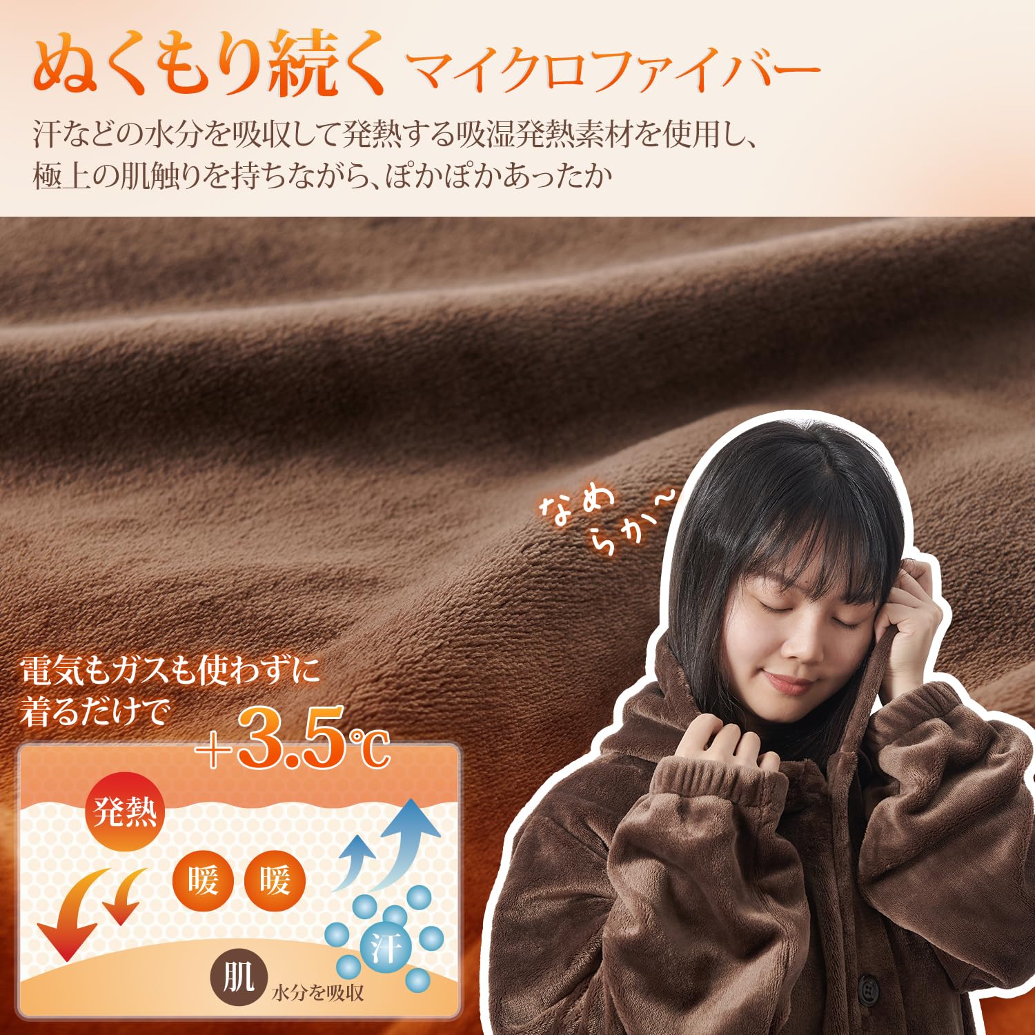 Amazon｜クモリ(Kumori) 冬 着る毛布 ユニセックス L-着丈130cm