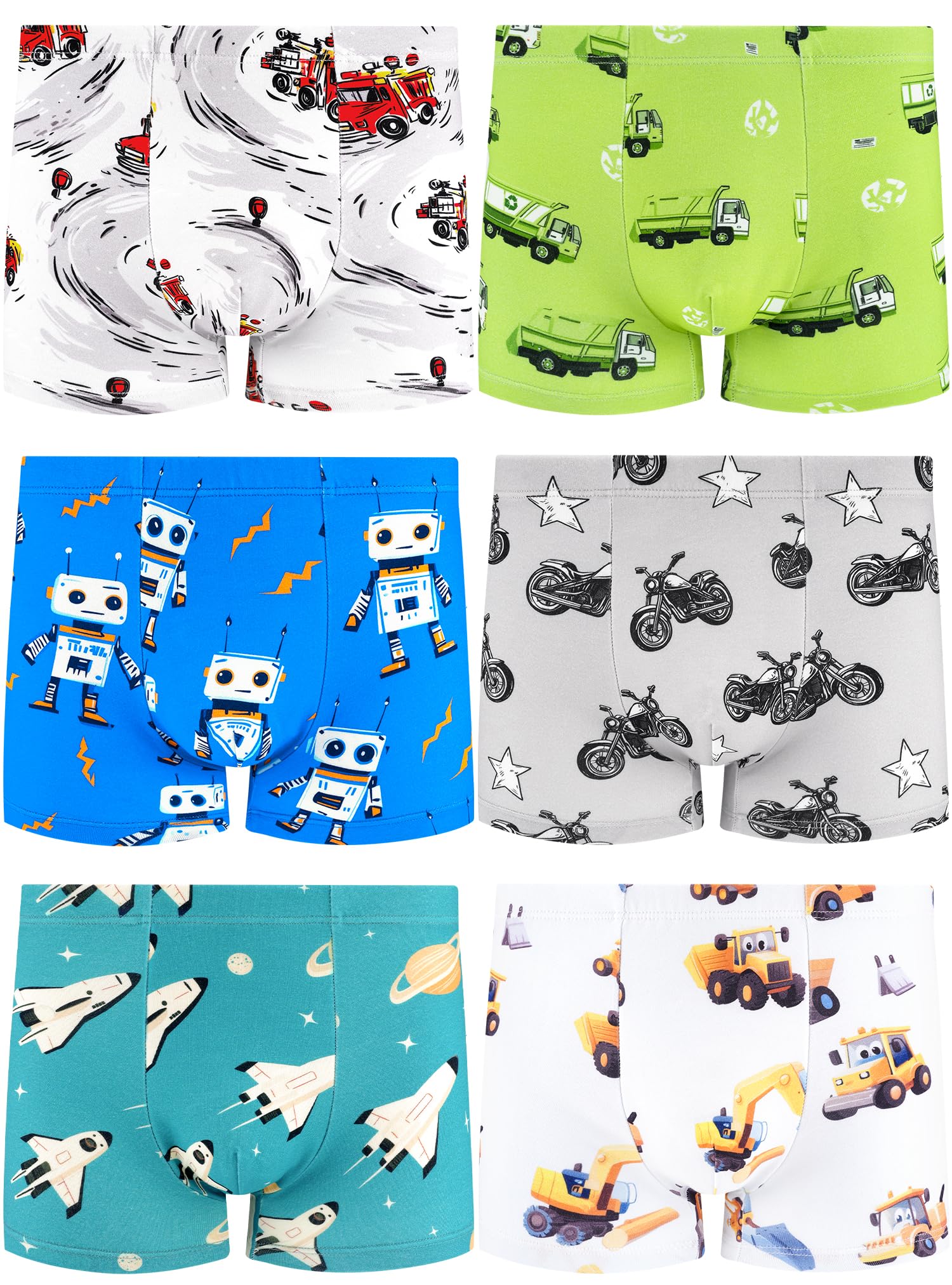 BliBliTaTa Jungen Boxershorts, Weiche & Nahtlose Baumwoll-Unterhosen, Atmungsaktiv-Bequem Für Kleinkinder & Kinder, 6er Pack