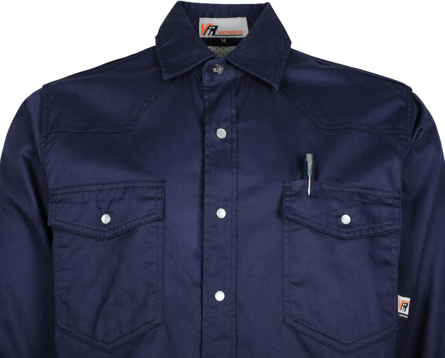 VATRENUS FR Shirts for Summer Pearl Snaps Breathable Vented Mesh Back and Underarm Lightweight Flame Resistant Welding Shirt