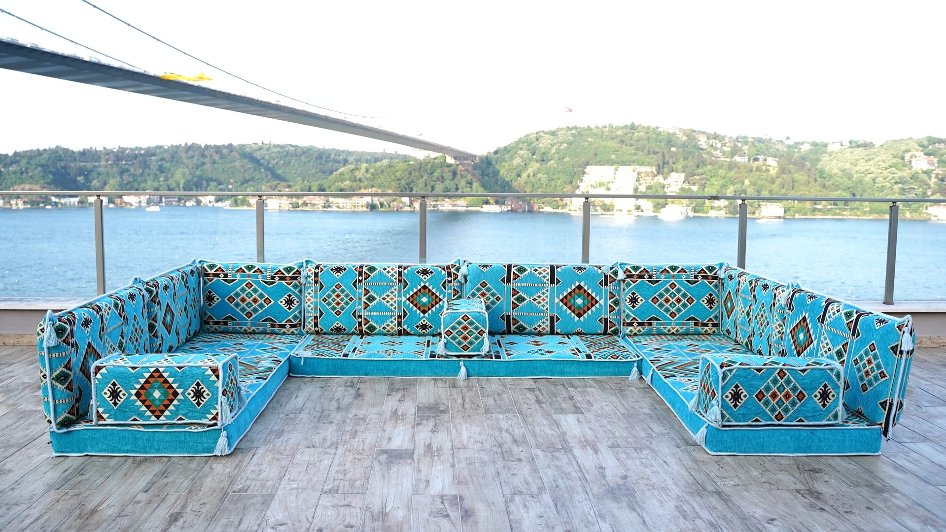 U Shaped Floor Seating Sofa, Arabic Majlis Sofa, Floor Couch, Indoor Floor Sofa, Floor Pillow, Diwan Sofa (U Sofa Only)