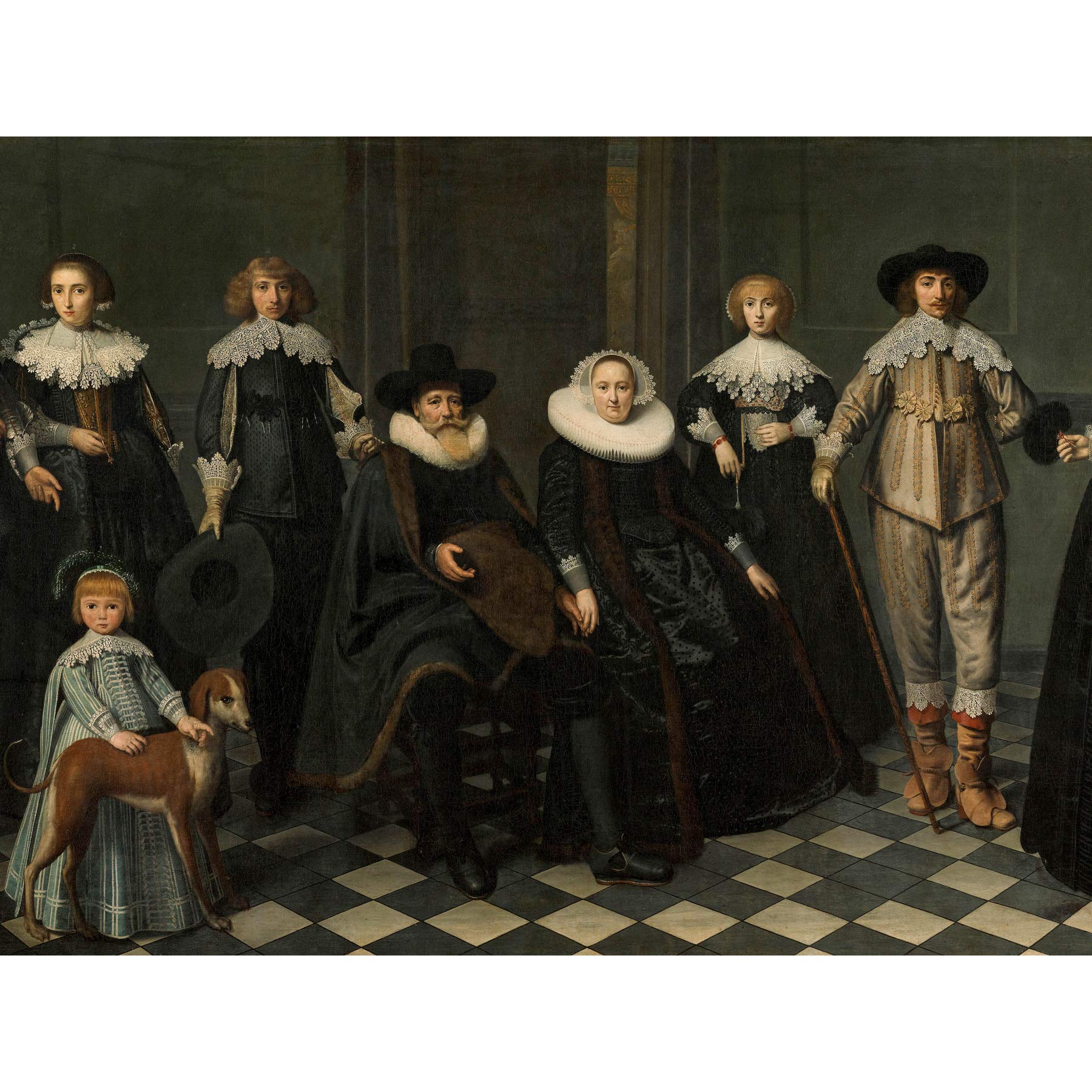 Artery8 Van Santvoort Portrait Family Dirck Bas Jacobsz Large Wall Art Poster Print Thick Paper 18X24 Inch