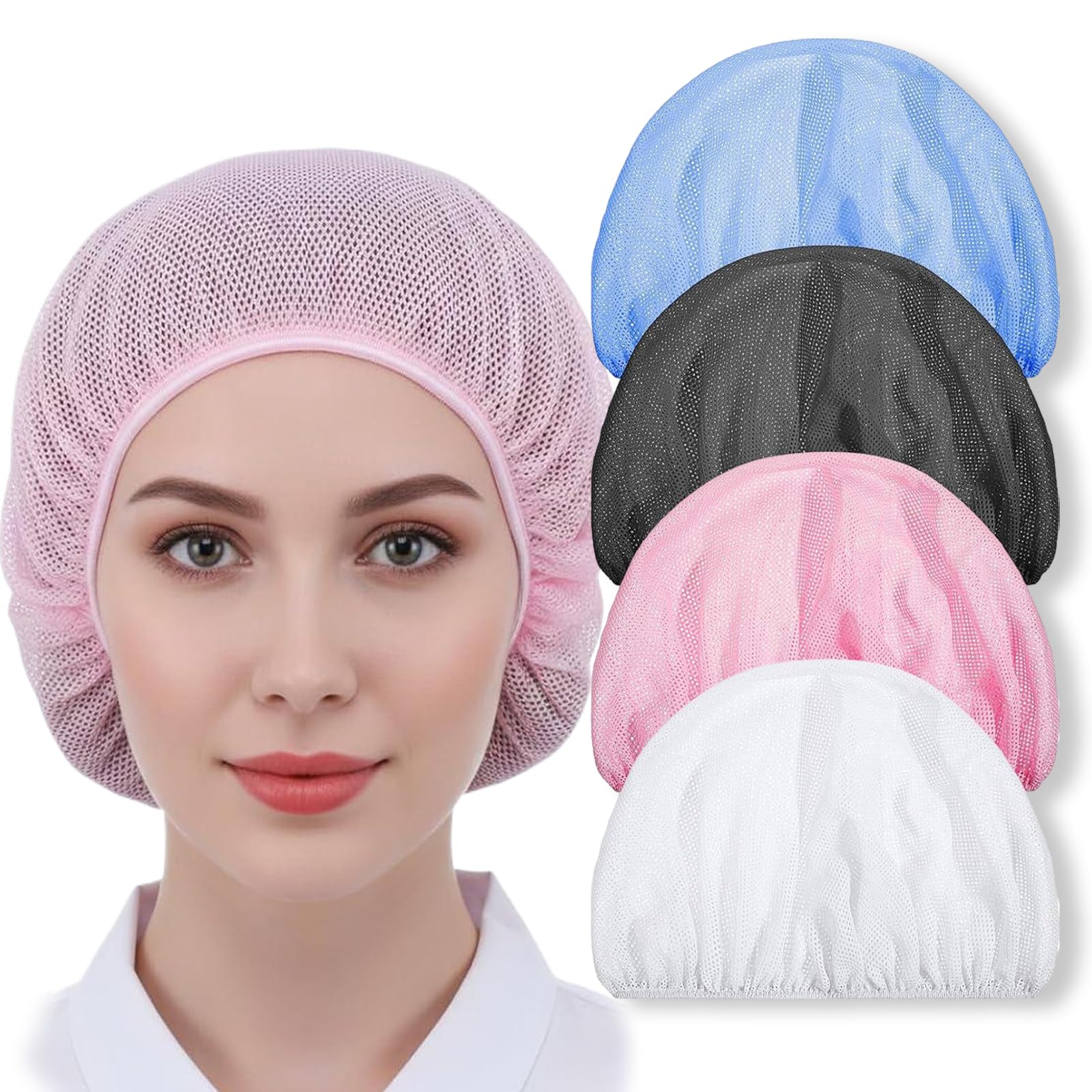 Labyrinxel Hair Nets for Sleeping In 4 Pcs Stretch Hair Nets for Wig Use and Daily Hair Control