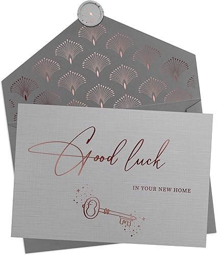 Miniatura 1 de Jolicoon Nueva tarjeta de casa con sobre y sello de cera - Buena suerte en tu nueva tarjeta de casa - Tarjeta de feliz casa nueva
