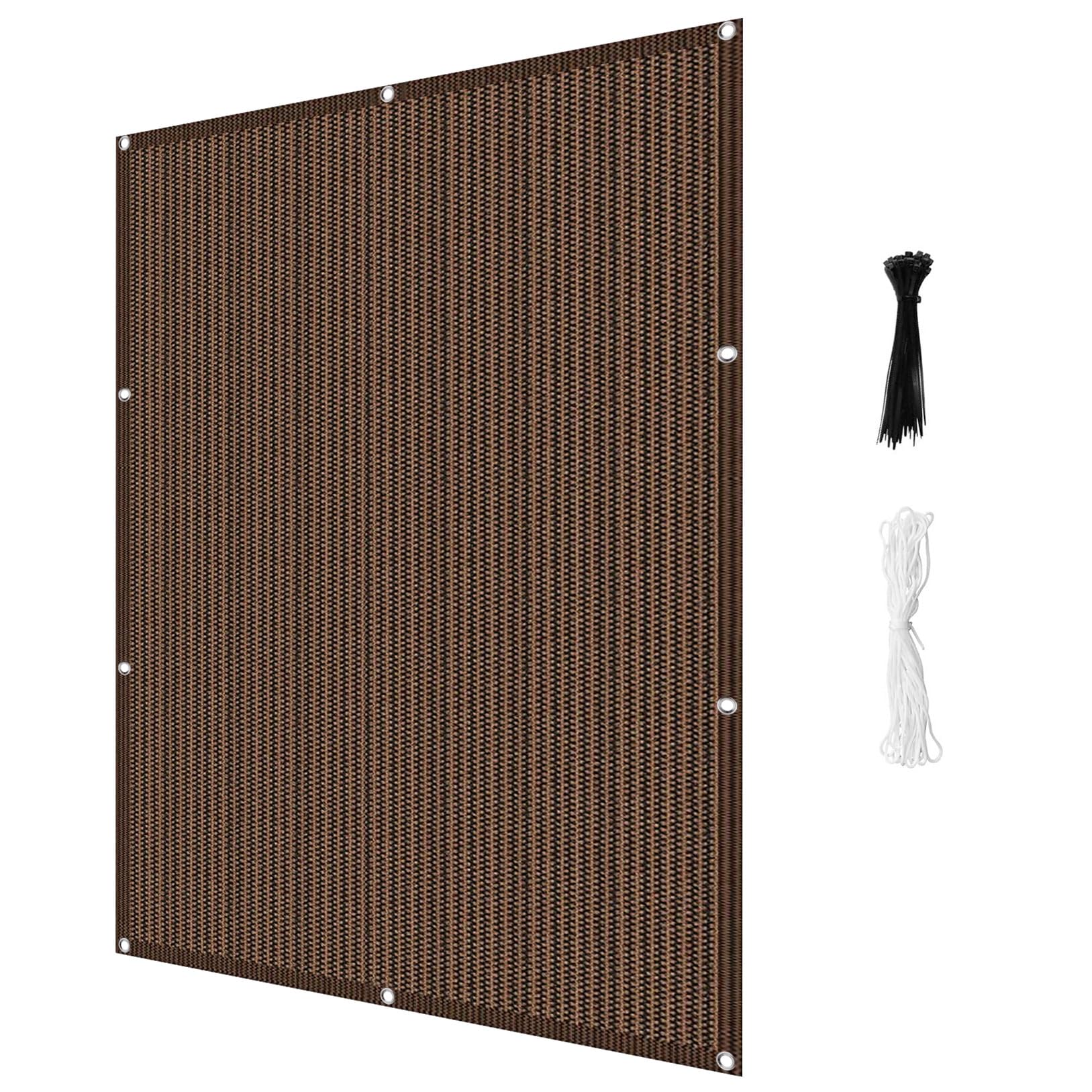 Voile d'ombrage 300 x 375 cm respirant filet marron ombrage extérieur sans trou