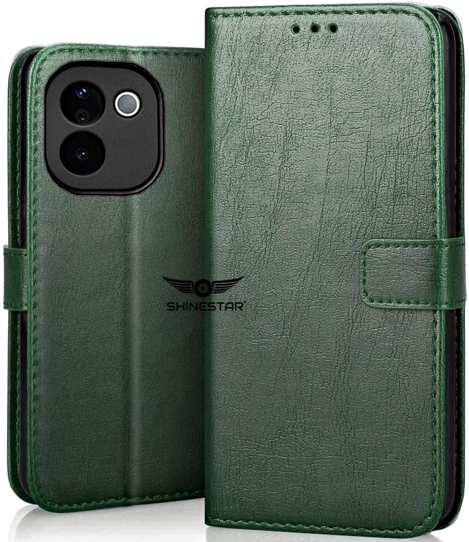 SHINESTAR iQOO Z9s Pro 5G / vivo T3 Pro 5G Flip Back Cover | PU Leather Flip Cover Wallet Case with TPU Silicone Case Back Cover for iQOO Z9s Pro 5G / vivo T3 Pro 5G - Unique Green (B0DG6GZW48) Amazon Price History, Amazon Price Tracker