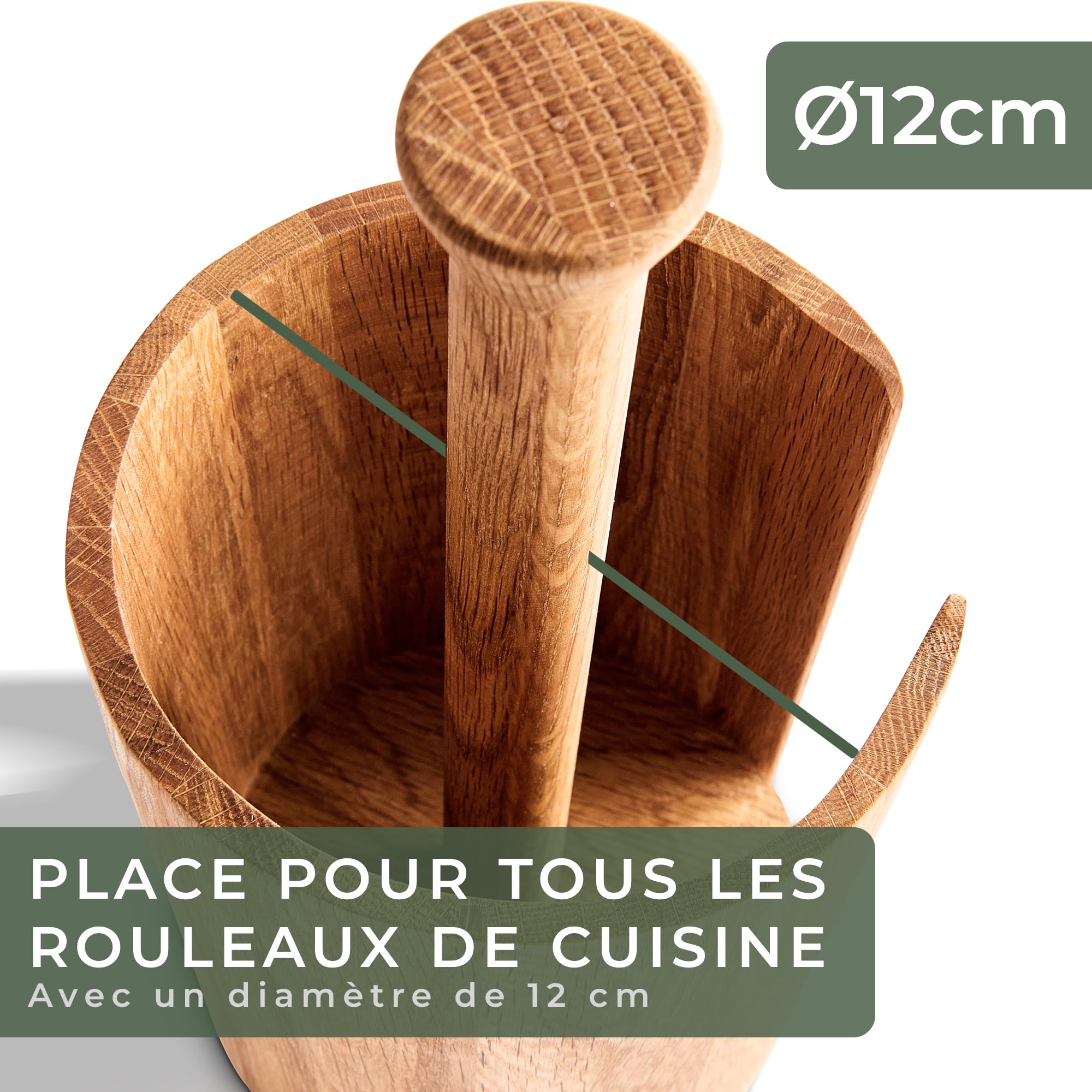 WALDWERK Design Porte Sopalin en Bois de Chêne - Porte Essuie-Tout pour Tous Les Rouleaux Essuie-Tout Standard - Support Sopalin sur Pied 100% sans Plastique