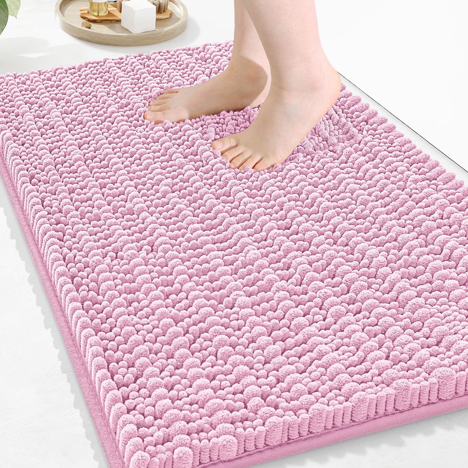Arotive Luxury Bathroom Rugs 30x20, Extra Soft Thick Absorbent Shaggy Chenille Bath Rugs, Non-Slip Machine Wash Dry, Bath Mats for Bathroom Floor, Tub