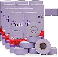 Vista 30 de Etiquetas blancas de 1 línea Perco - Caja de 30 fundas, 240,000 etiquetas de precios en blanco para pistolas Perco de 1 línea de precio y fecha