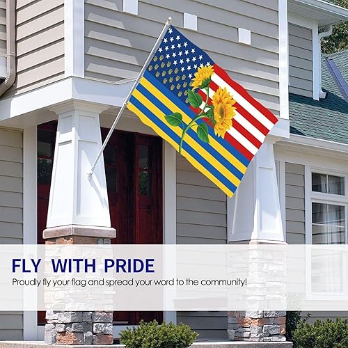 Miniatura 6 de Bandera estadounidense de Ucrania de 3 x 5 pies, para interiores y exteriores, casa de campo, dormitorio, brisa, brisa, brisa, bandera de Ucrania,