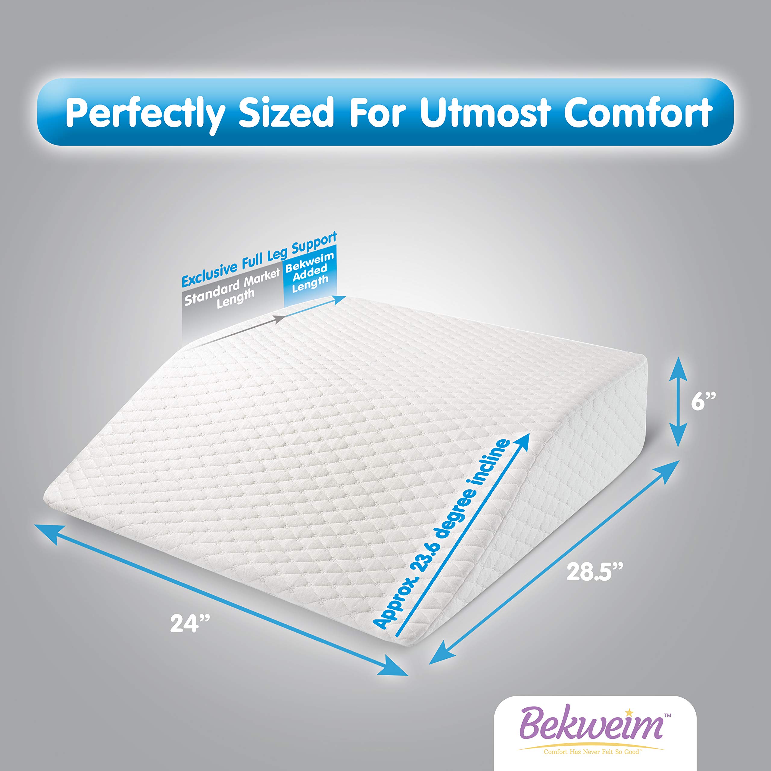 Long Leg Elevation Pillow for Circulation 2 Covers Included Memory