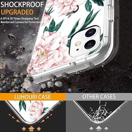 Miniatura 3 de LUHOURI Funda diseñada para iPhone 11 con protector de pantalla, ajuste delgado, funda de acrílico transparente resistente para mujeres y niñas,